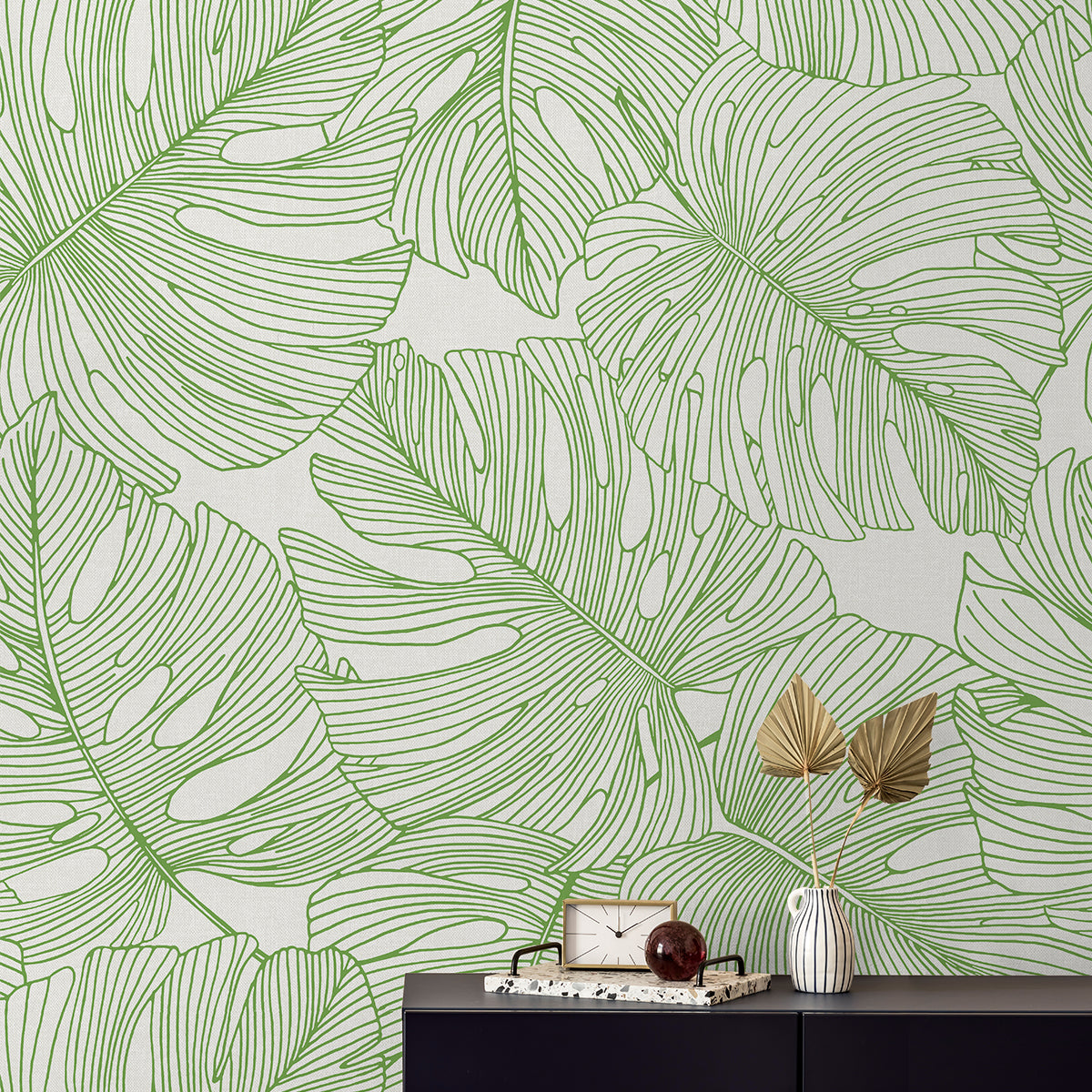 Seabrook Designs Summer House Tarra Monstera Leaf Botanical Tropical Green Matte - SC20204