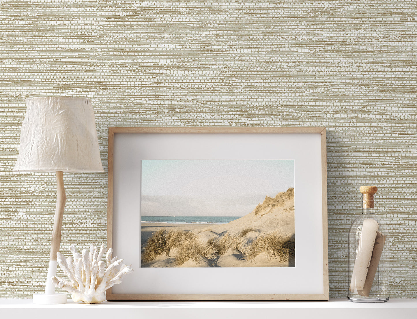 Seabrook Designs Summer House Isla Faux Jute Faux Grasscloth Coastal Beige Matte - SC20915