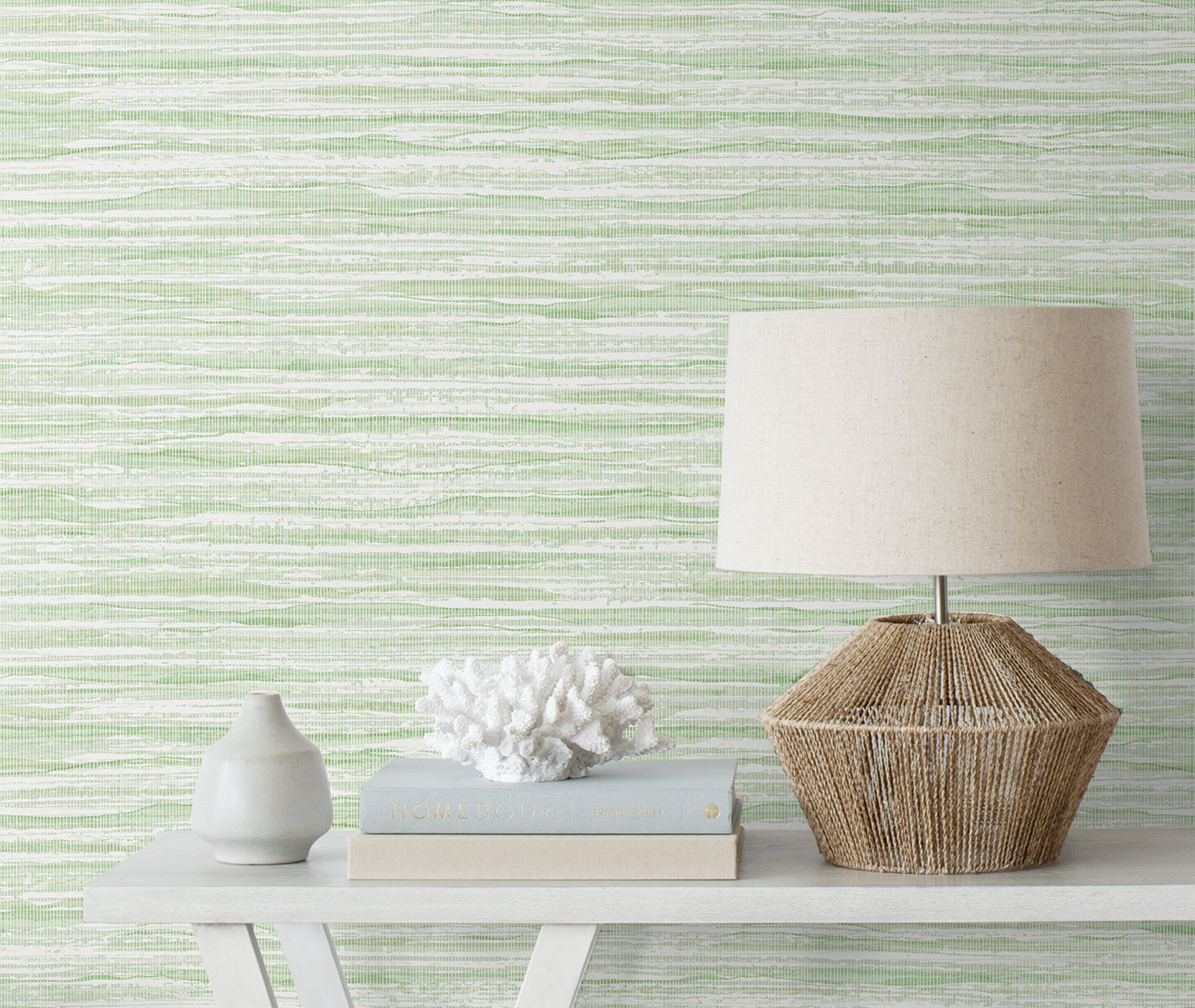 Seabrook Designs Summer House Skye Wave Stringcloth Sisal Coastal Green Matte - SC21104