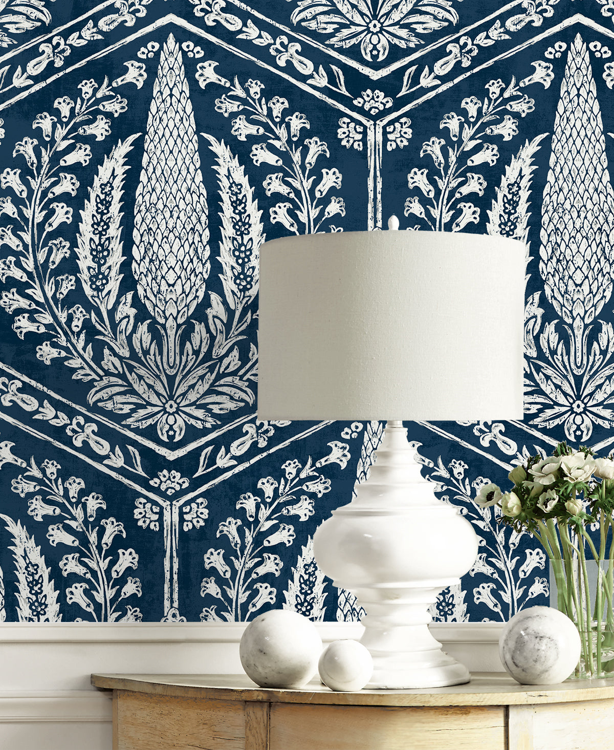 Seabrook Designs Summer House Cyrus Harvest Botanical Country Blue Matte - SC21412
