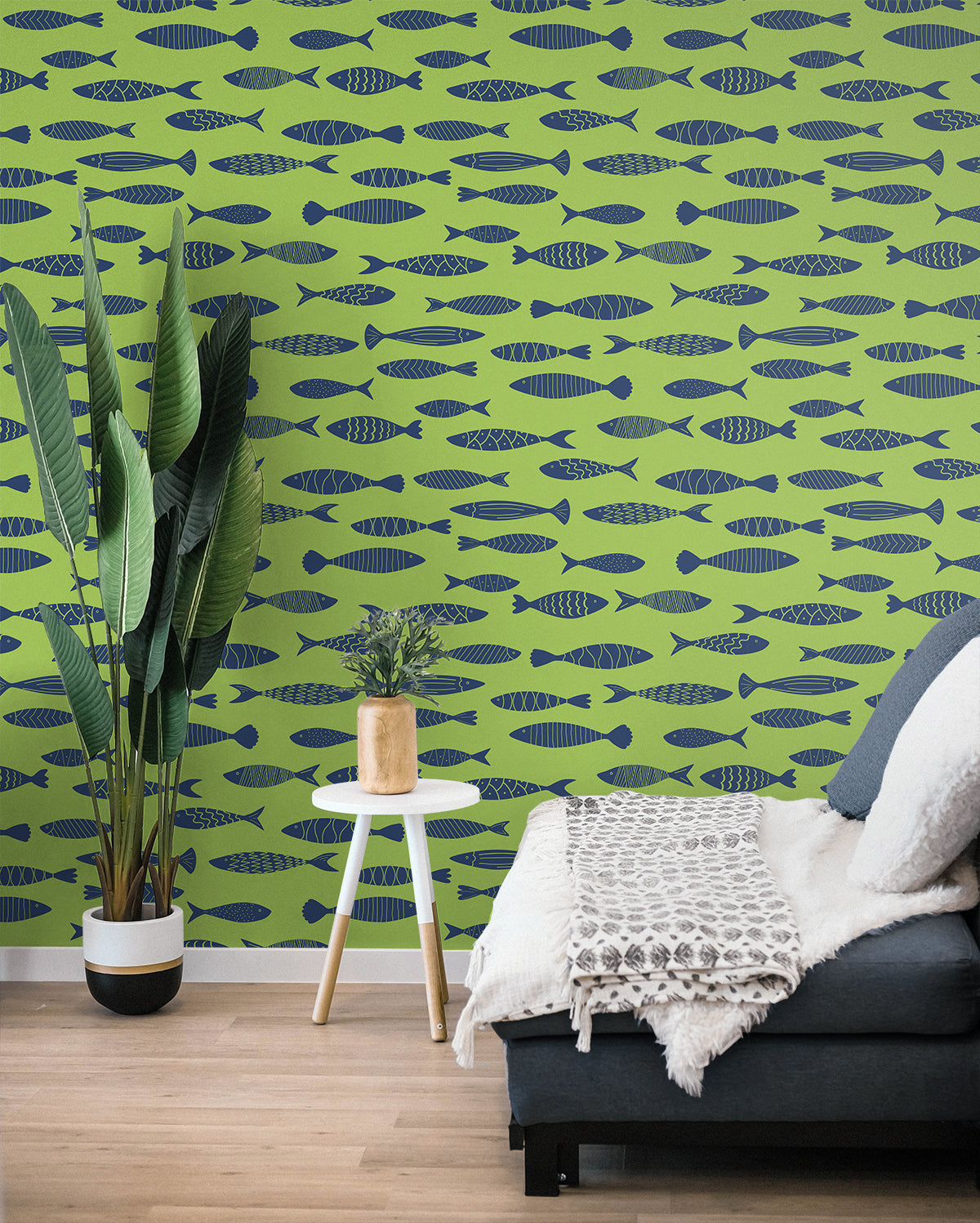 Seabrook Designs Summer House Bay Fish Animal Print Coastal Green Matte - SC21504