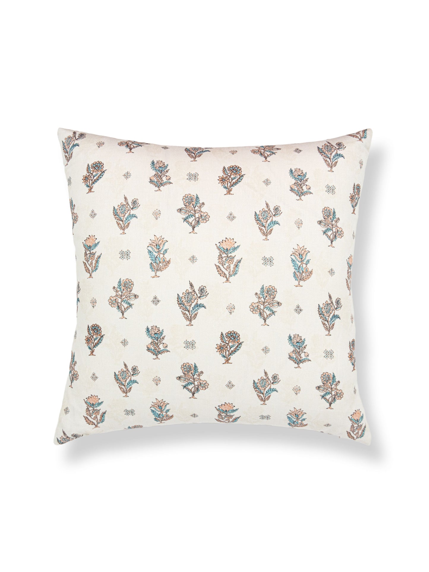 SCALAMANDRE CALICO PILLOW PEACH AQUA - SCSDDK166690001