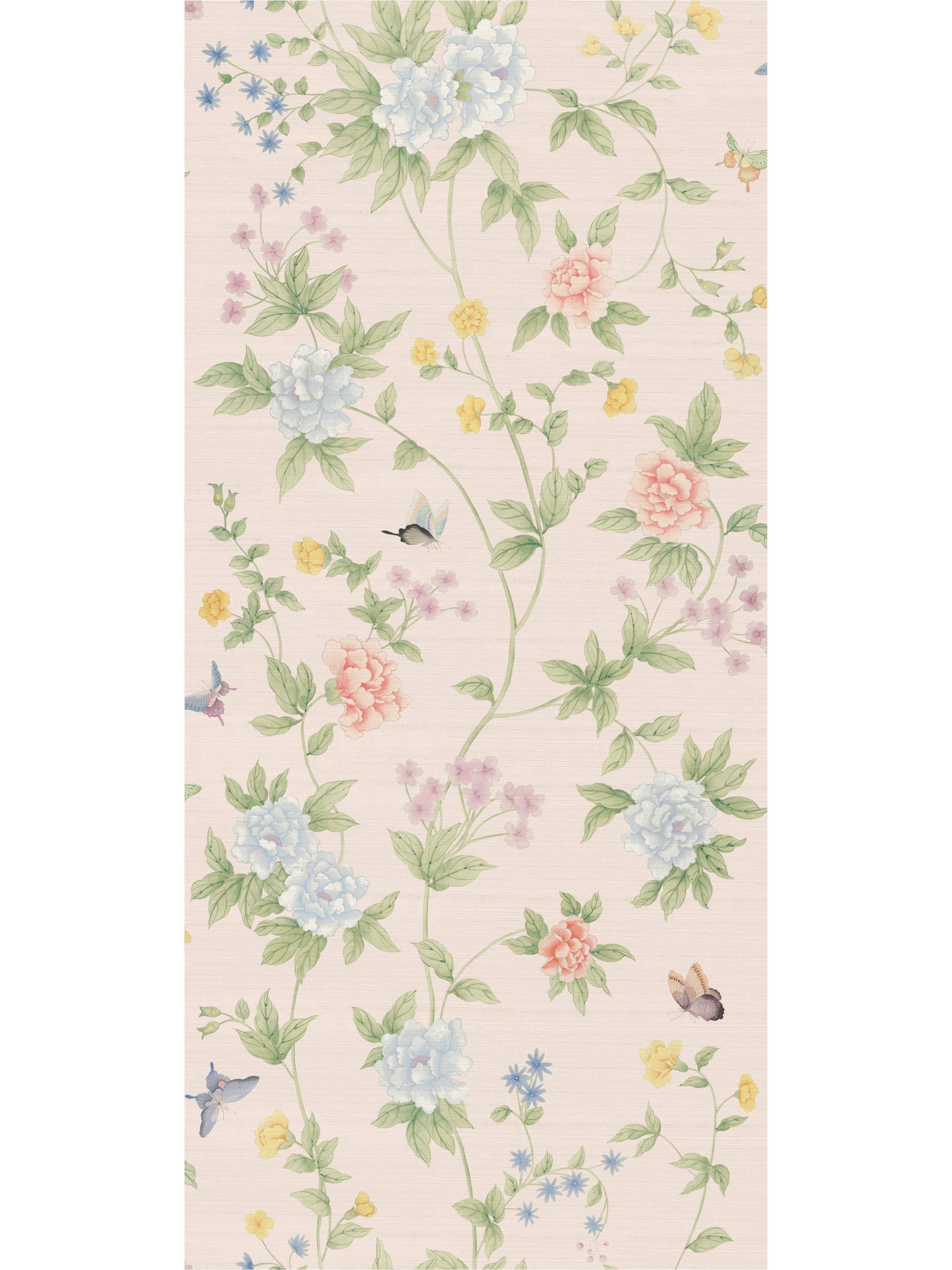 SCALAMANDRE LUOYANG GARDEN SISAL FLORAL SMOKEY AMETHYST PINK - SCWP88382D0004