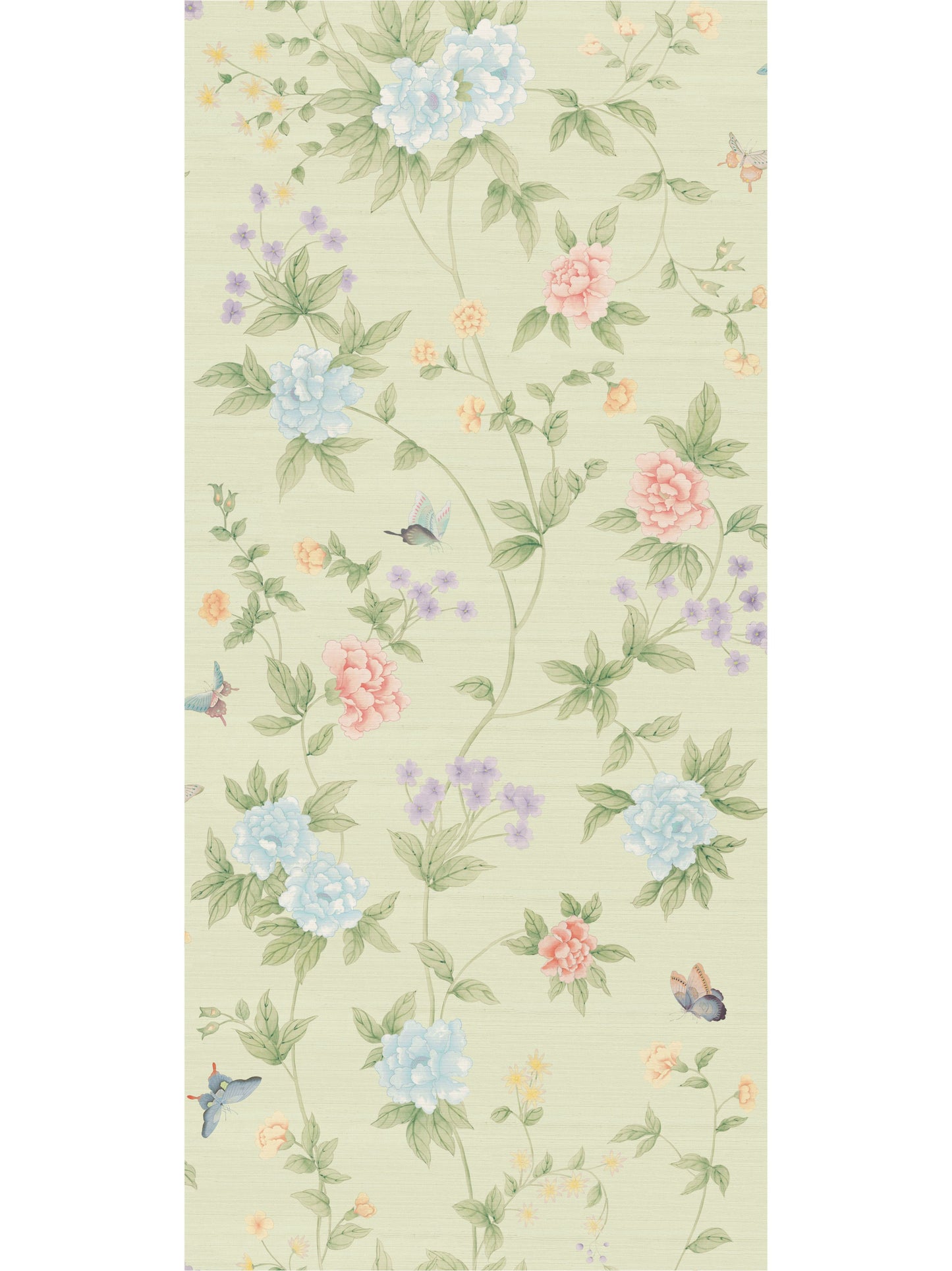 SCALAMANDRE LUOYANG GARDEN SISAL FLORAL MINT GARDEN - SCWP88382D0007