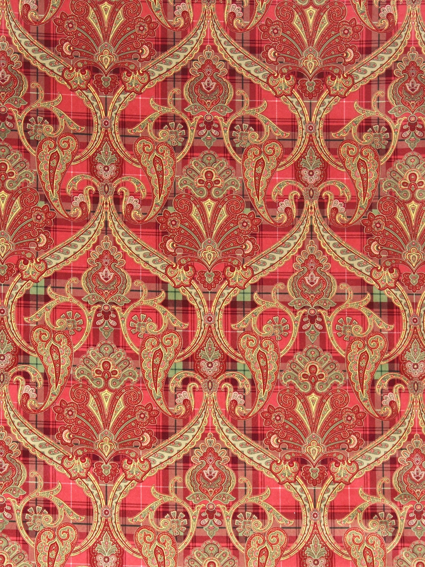 SCALAMANDRE HIGHLAND FLING PRINTED VELVET FABRIC REDS & PINK - SC 000116316 NEW SKU # SC163160001