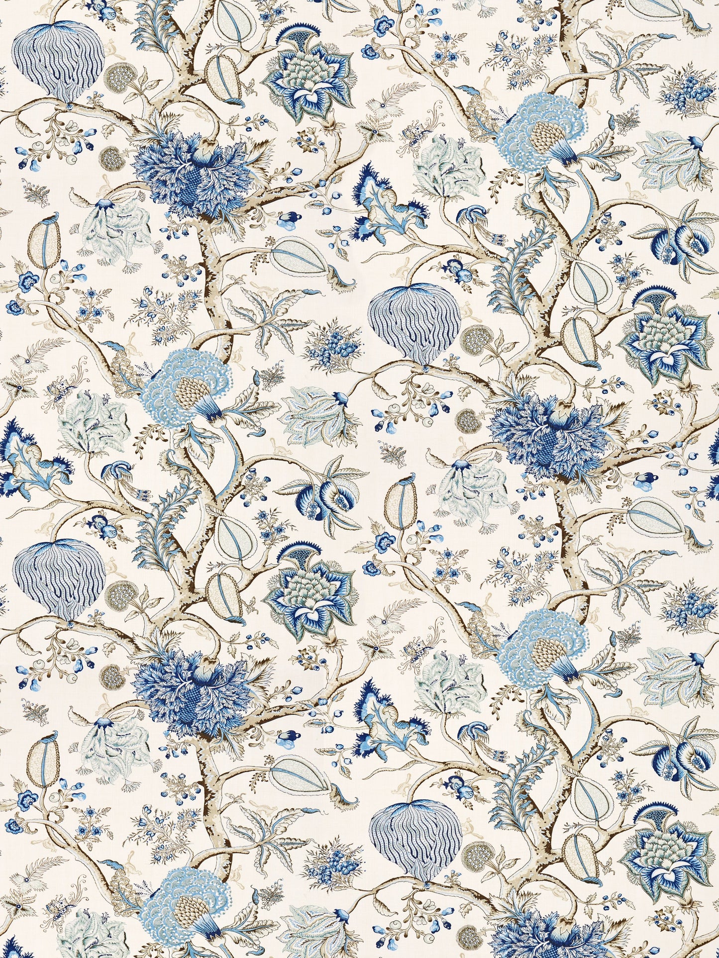 SCALAMANDRE PONDICHERRY LINEN PRINT FABRIC DELFT - SC 000116556 NEW SKU # SC165560001