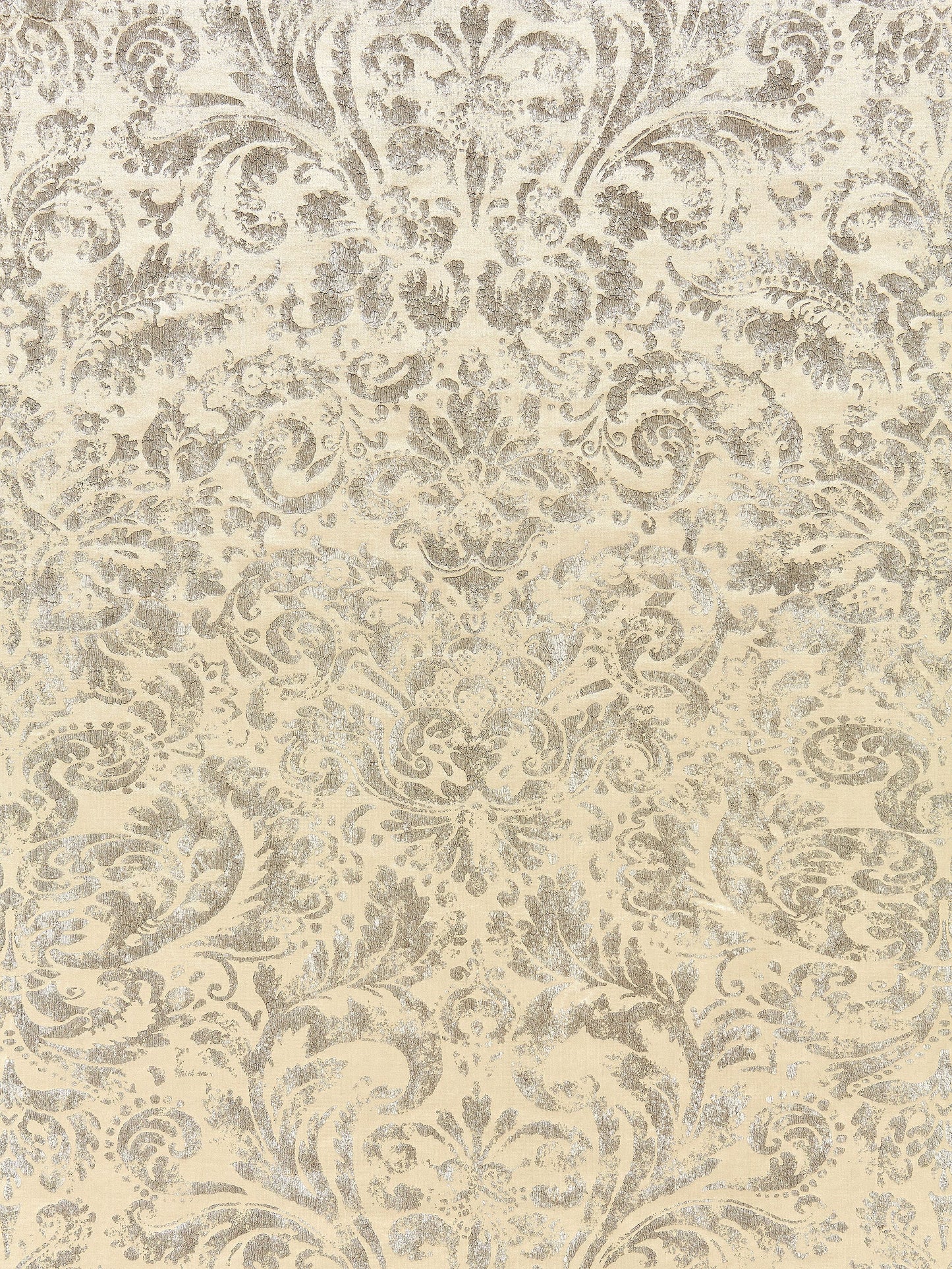 SCALAMANDRE PALLADIO VELVET DAMASK FABRIC ANTIQUE SILVER - SC 000116592 NEW SKU # SC165920001