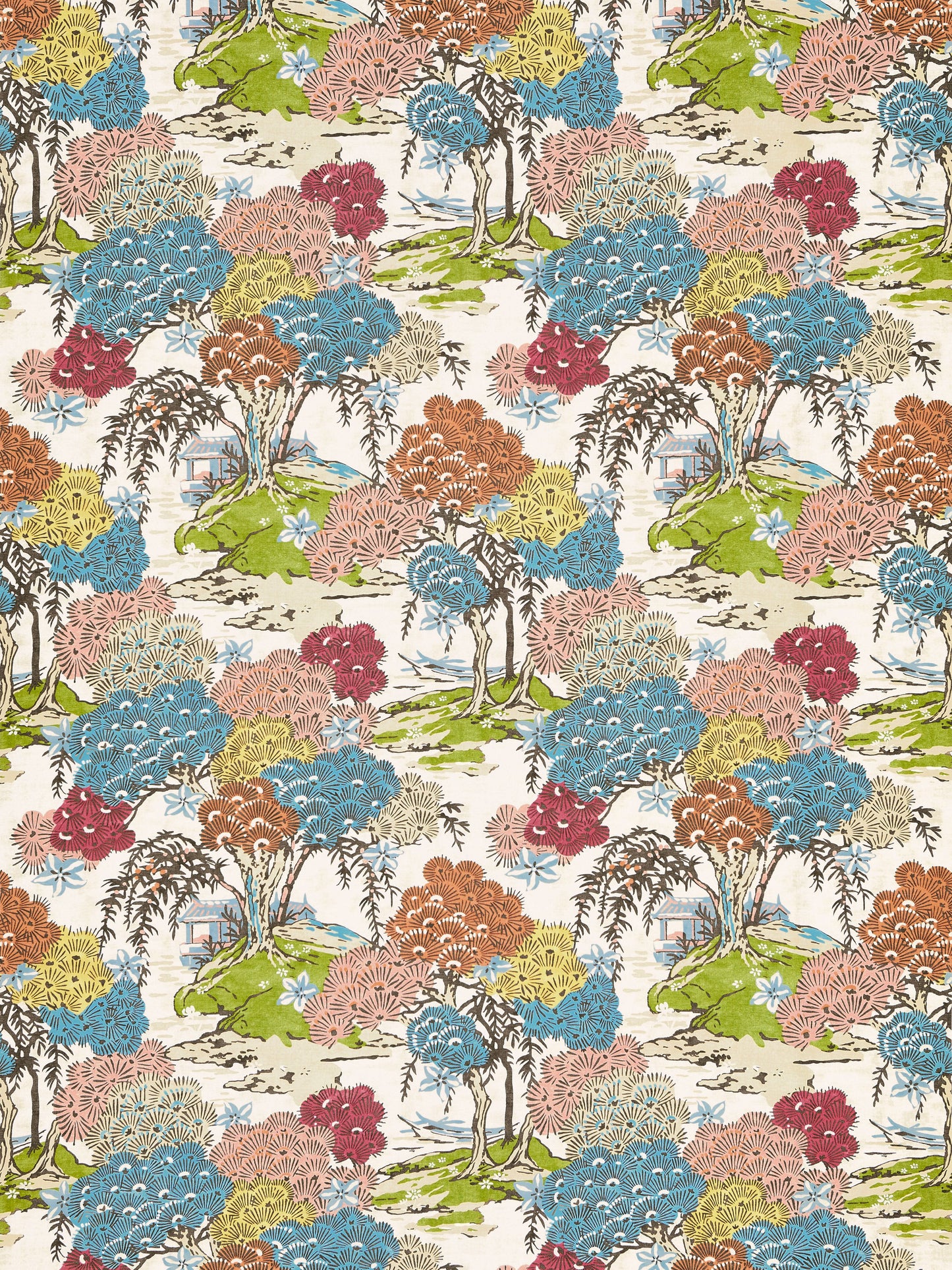 SCALAMANDRE SEA OF TREES PRINT FABRIC SUNRISE - SC 000116627 NEW SKU # SC166270001