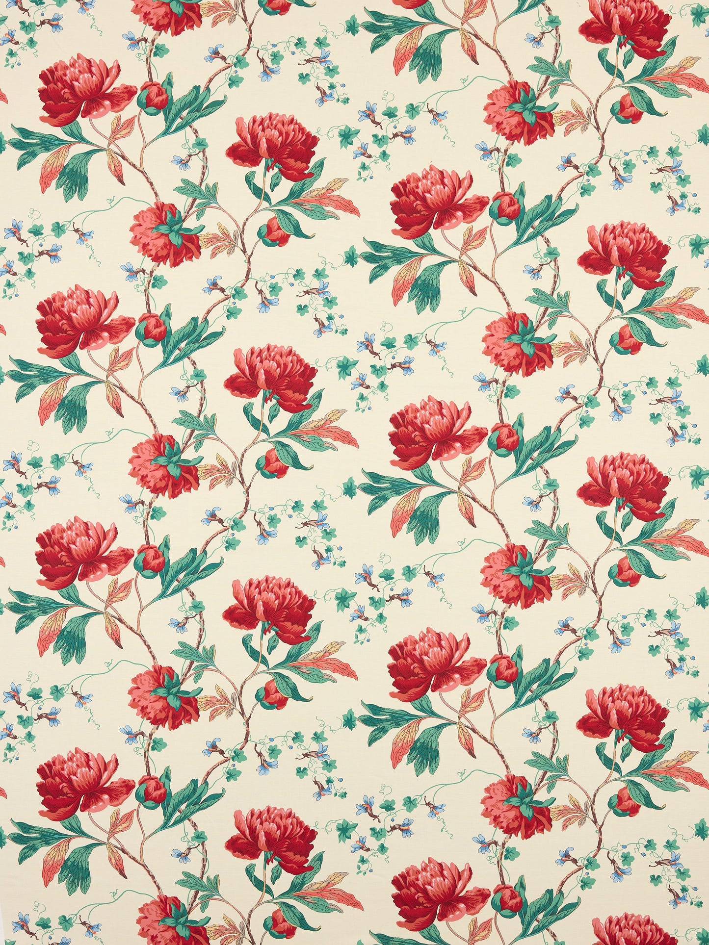 SCALAMANDRE ISADORA PRINT FABRIC RED MULTI - SC 000116650 NEW SKU # SC166500001