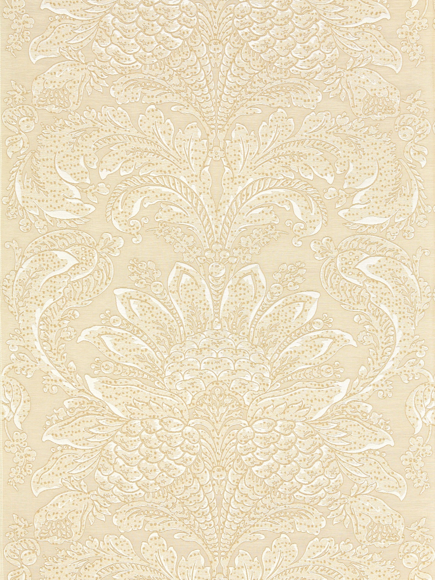 SCALAMANDRE CARLOTTA DAMASK FABRIC BISQUE - SC 000127081 NEW SKU # SC270810001