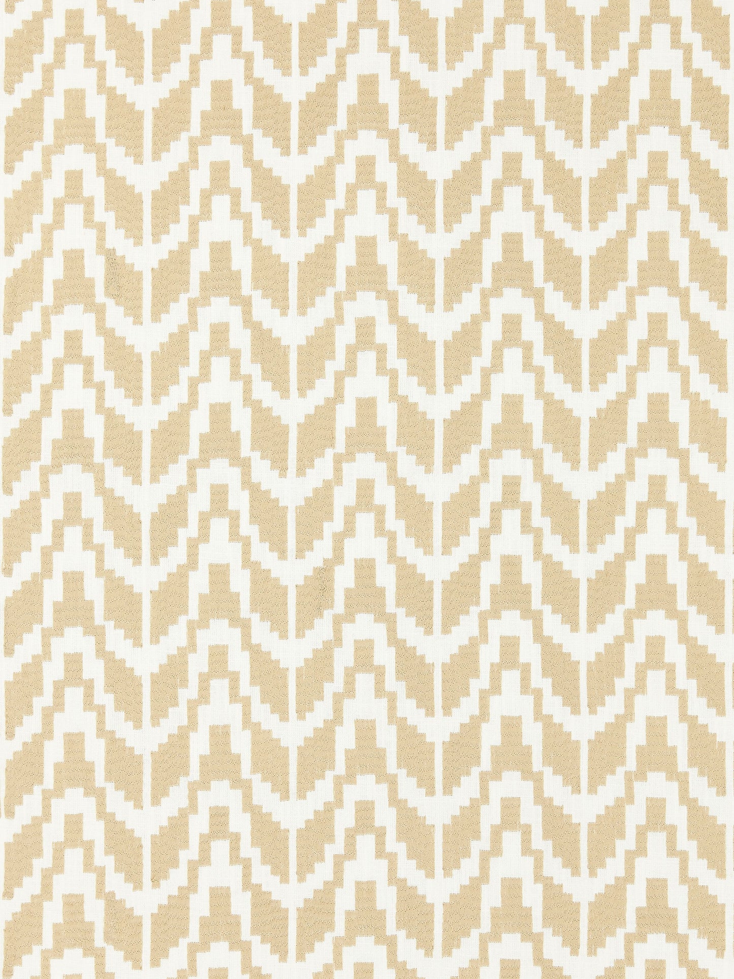 SCALAMANDRE CHEVRON EMBROIDERY FABRIC STRAW - SC 000127103 NEW SKU # SC271030001