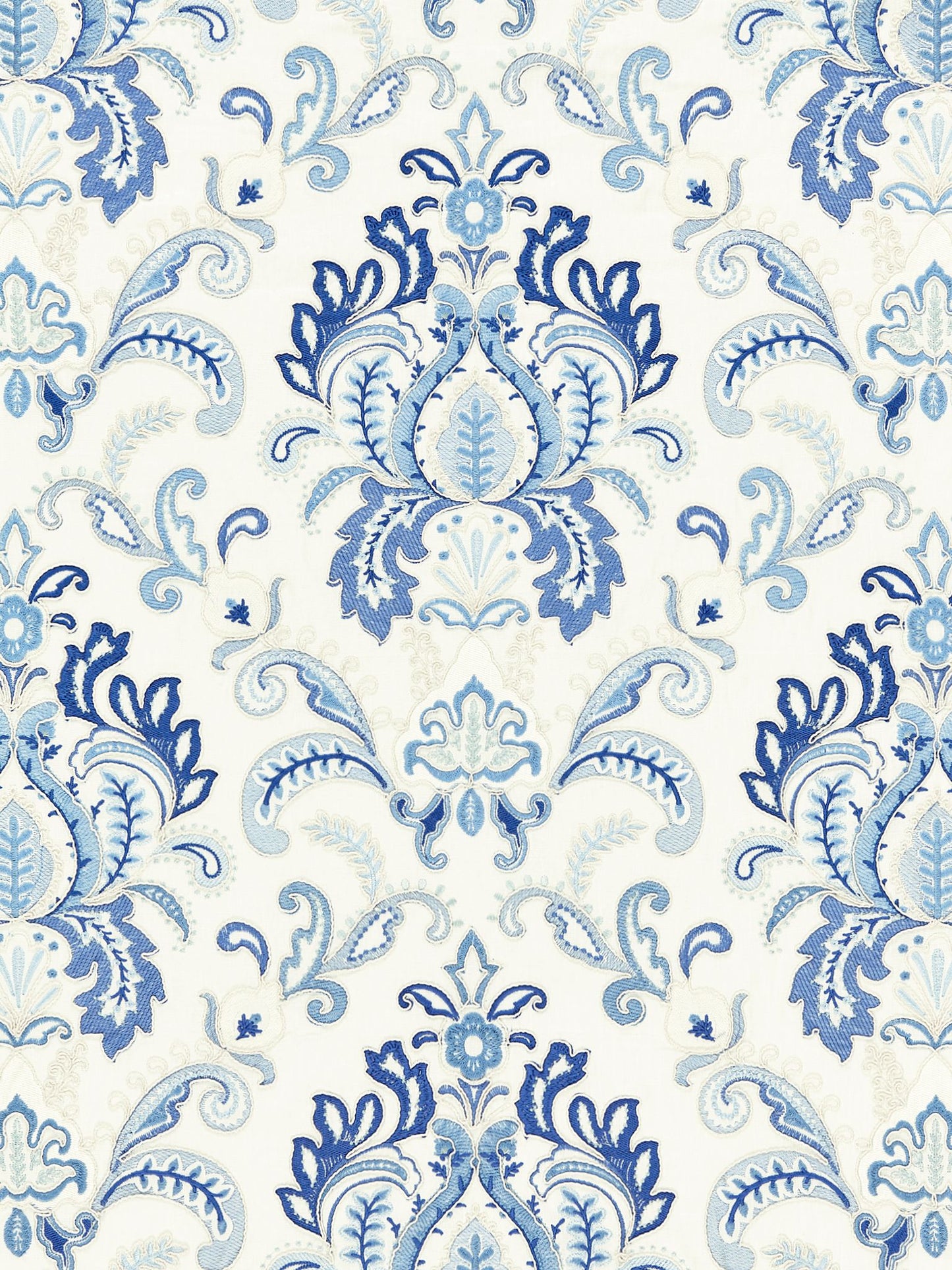 SCALAMANDRE AVA DAMASK EMBROIDERY FABRIC PORCELAIN - SC 000127164 NEW SKU # SC271640001