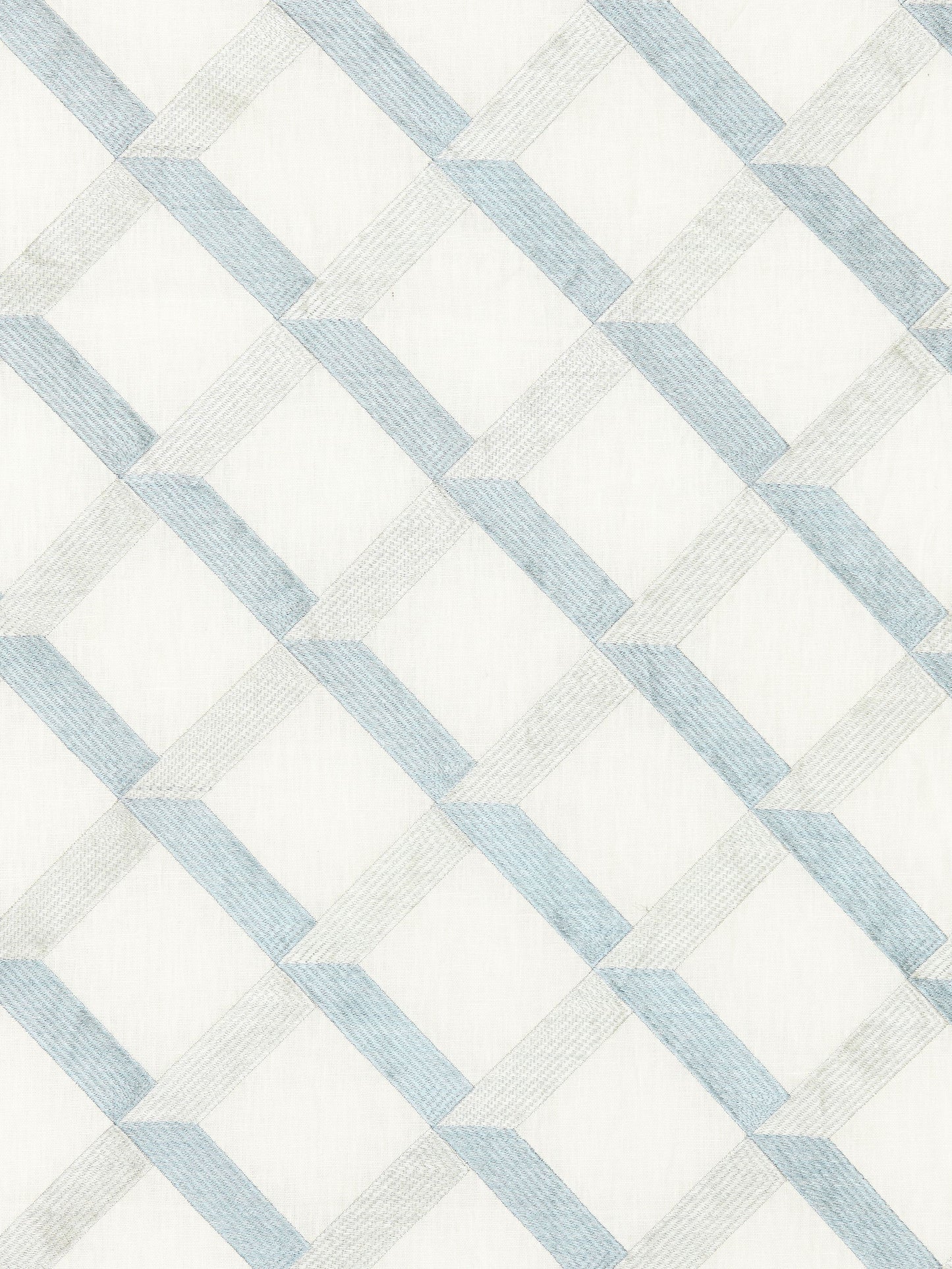 SCALAMANDRE LATTICE EMBROIDERY FABRIC WATER - SC 000227090 NEW SKU # SC270900002