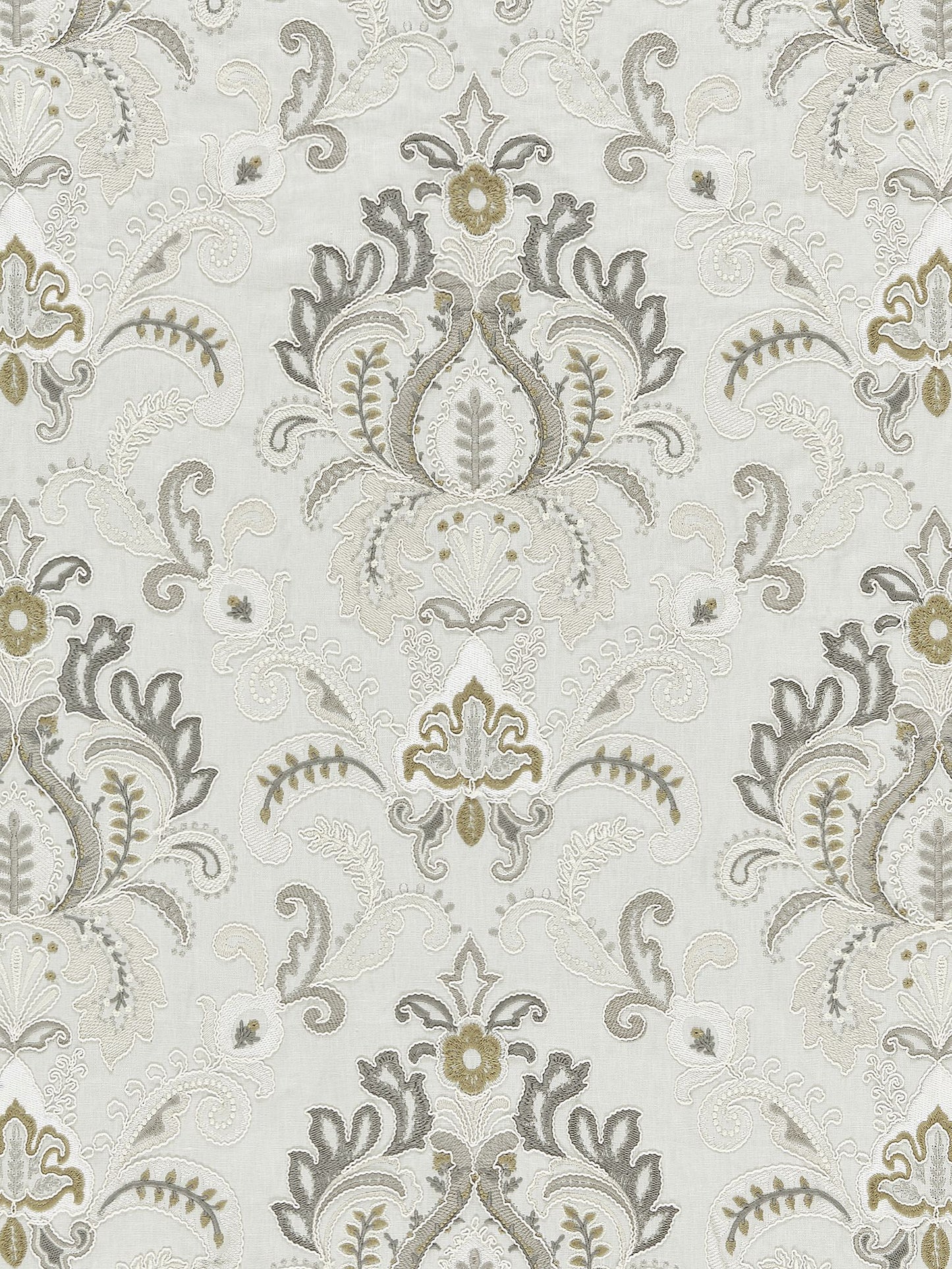 SCALAMANDRE AVA DAMASK EMBROIDERY FABRIC MINERAL - SC 000227164 NEW SKU # SC271640002