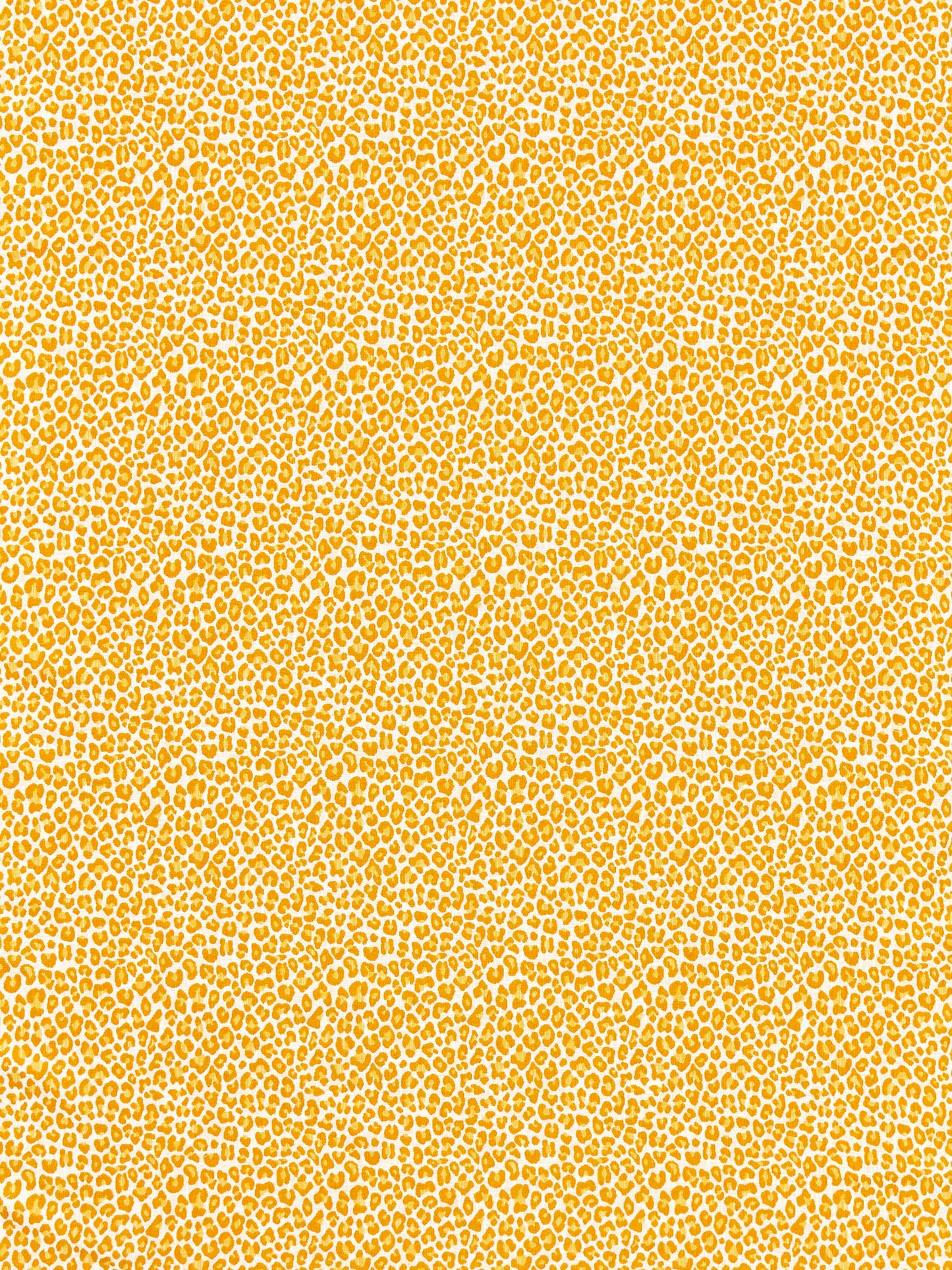 Tangerine-colored leopard print fabric; bold pattern suitable for clothing or accessories.