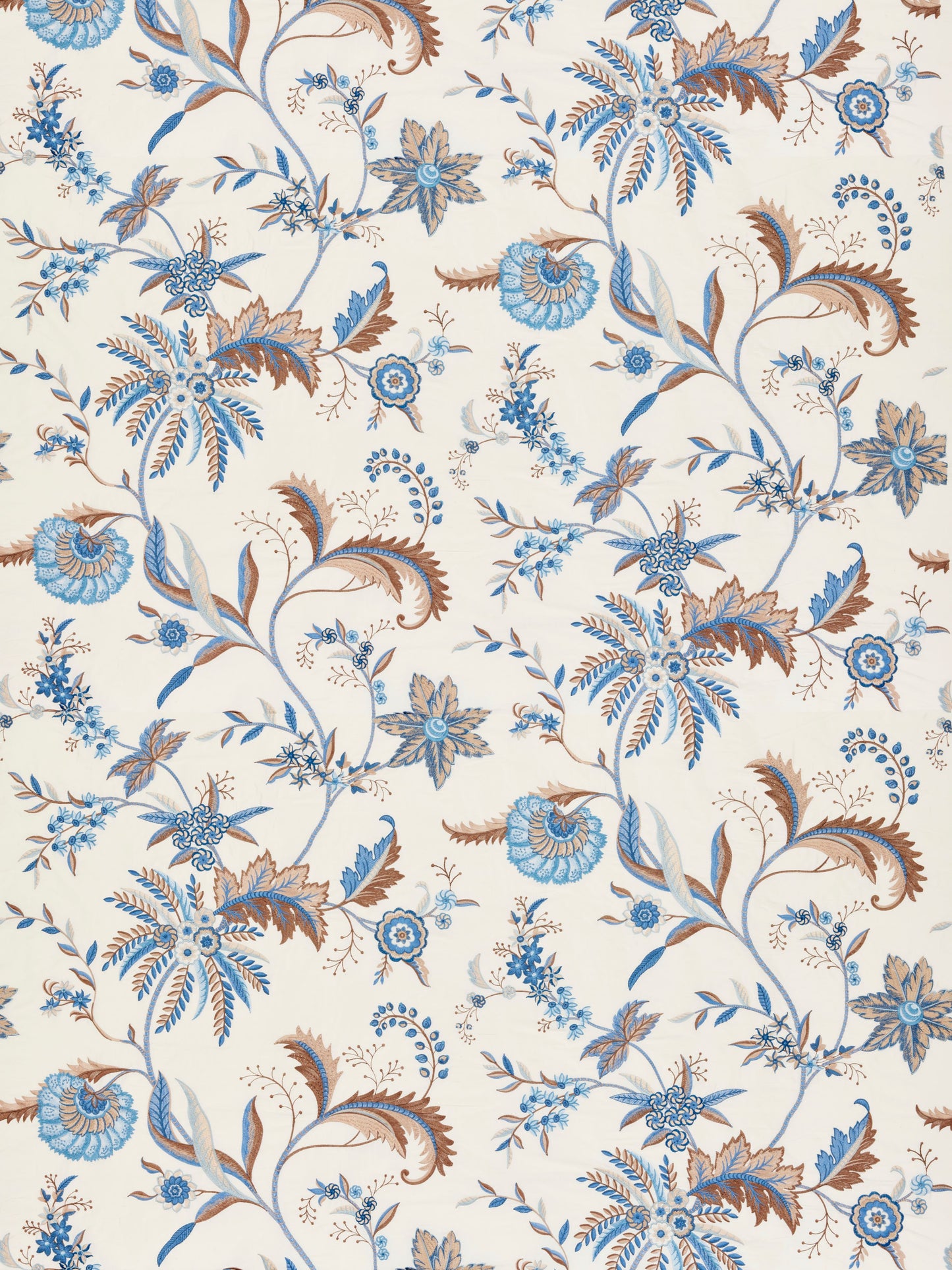 SCALAMANDRE SERAPHINE EMBROIDERED SILK FABRIC SKY AND STONE - SC 000227325 NEW SKU # SC273250002