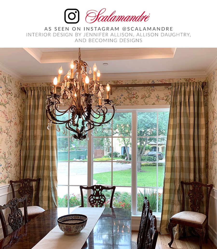 SCALAMANDRE WOODLAND CHECK FABRIC GREEN & IVORY - SC 000236291 NEW SKU # SC362910002