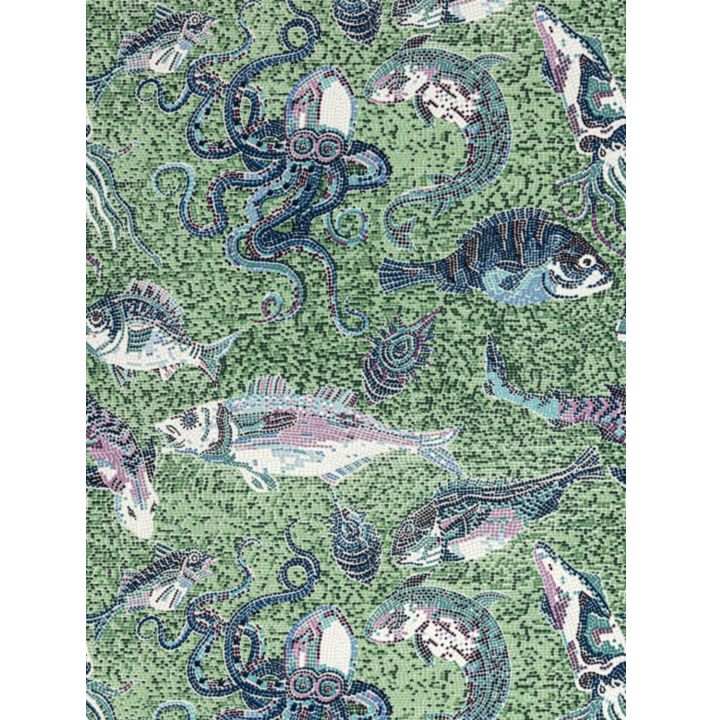 SCALAMANDRE MIKONOS BIRD , ANIMAL BLUE & GREEN - SC 0002WP81545 NEW SKU # SCWP815450002