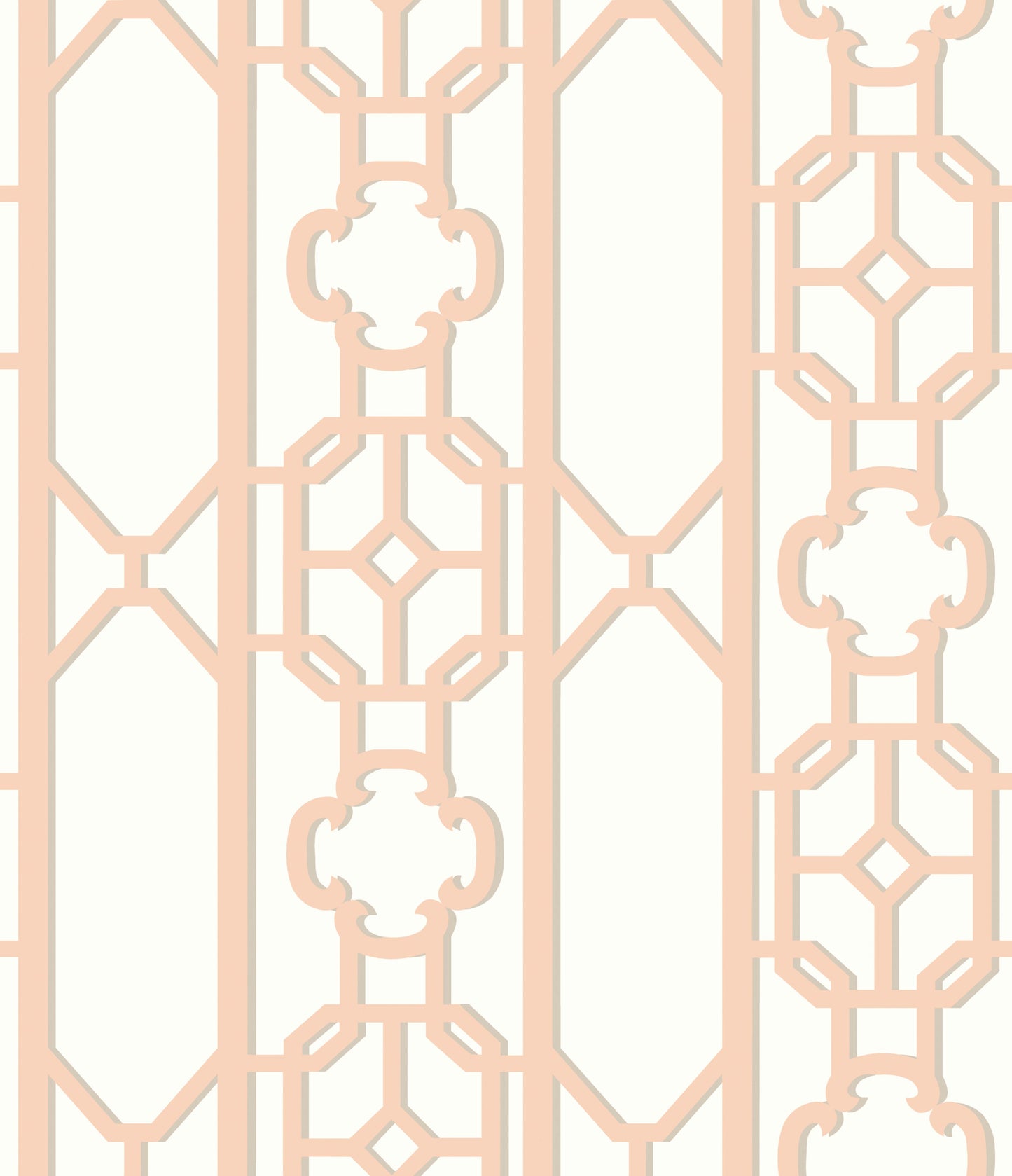 SCALAMANDRE JOANNA FRET FRETWORK , LATTICE PEACH - SC 0002WP88582D NEW SKU # SCWP88582D0002