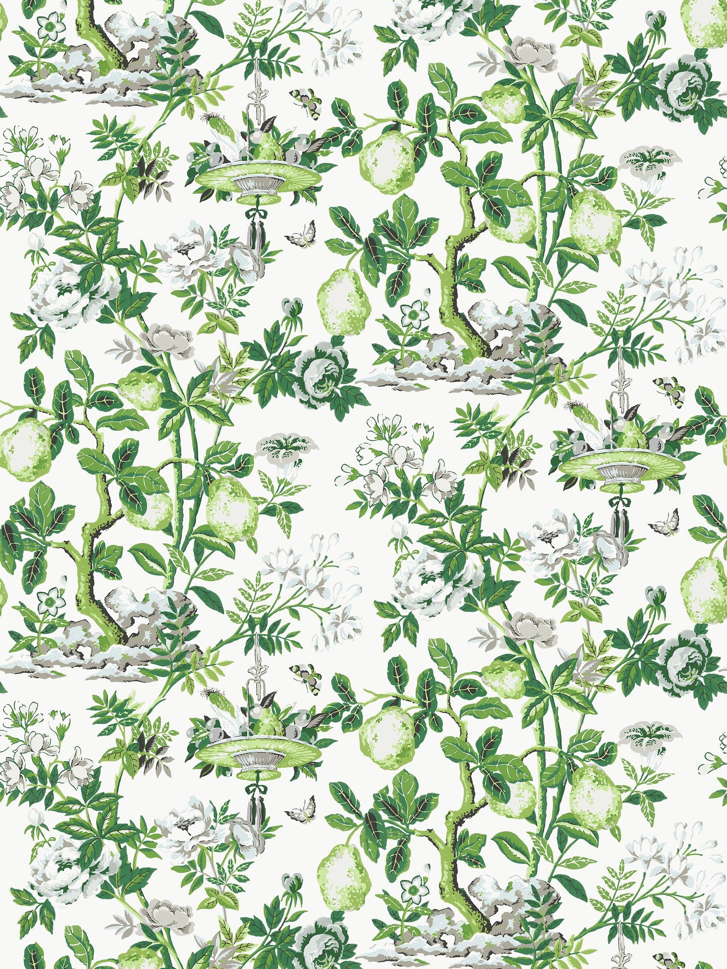 SCALAMANDRE SHANTUNG GARDEN COTTON PRINT FABRIC VERDANCE - SC 000316583 NEW SKU # SC165830003