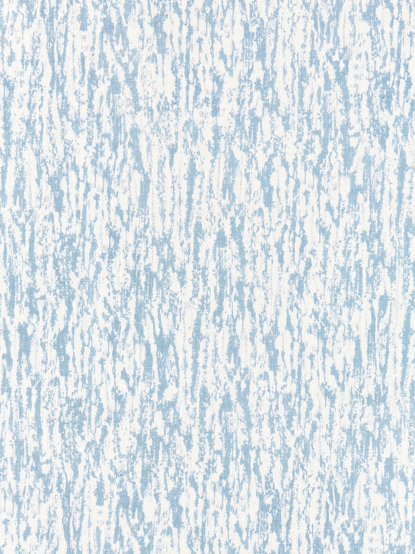 Blue and white irregular brushed pattern with vertical streaks; linen print fabric texture.