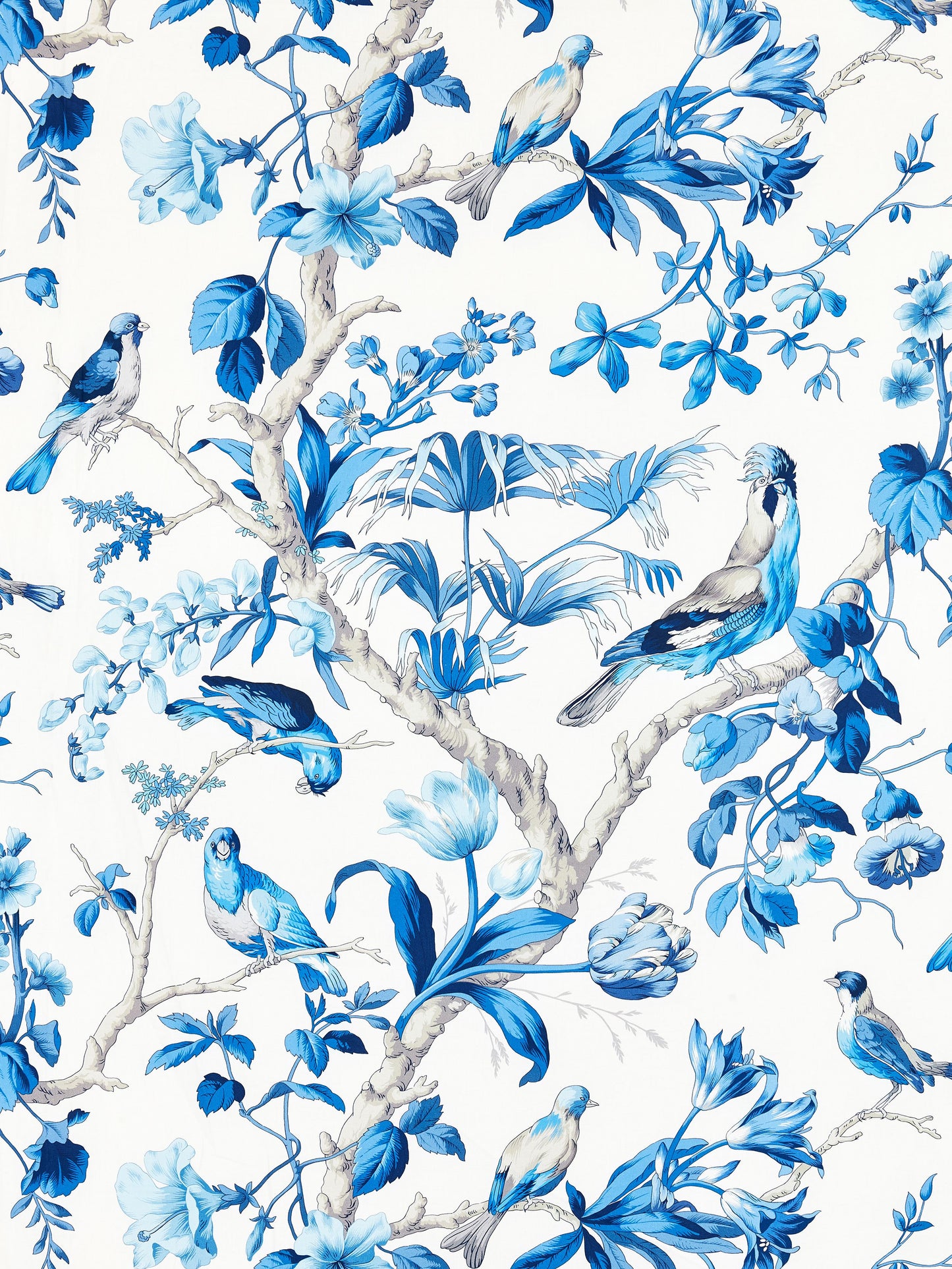 SCALAMANDRE BELIZE PRINT FABRIC PORCELAIN - SC 000316600 NEW SKU # SC166000003