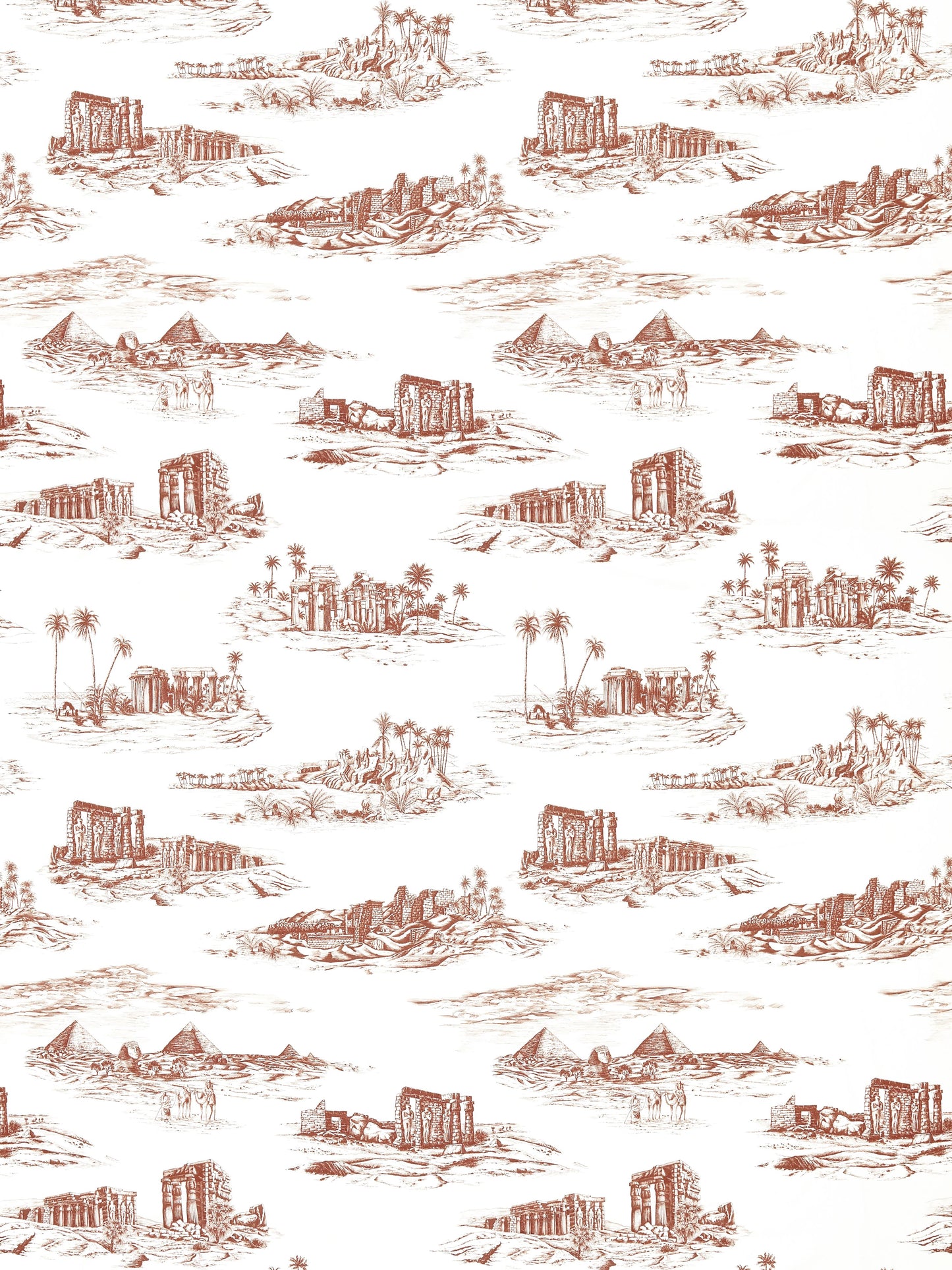SCALAMANDRE CAIRO TOILE FABRIC RED CLAY - SC 000316635 NEW SKU # SC166350003