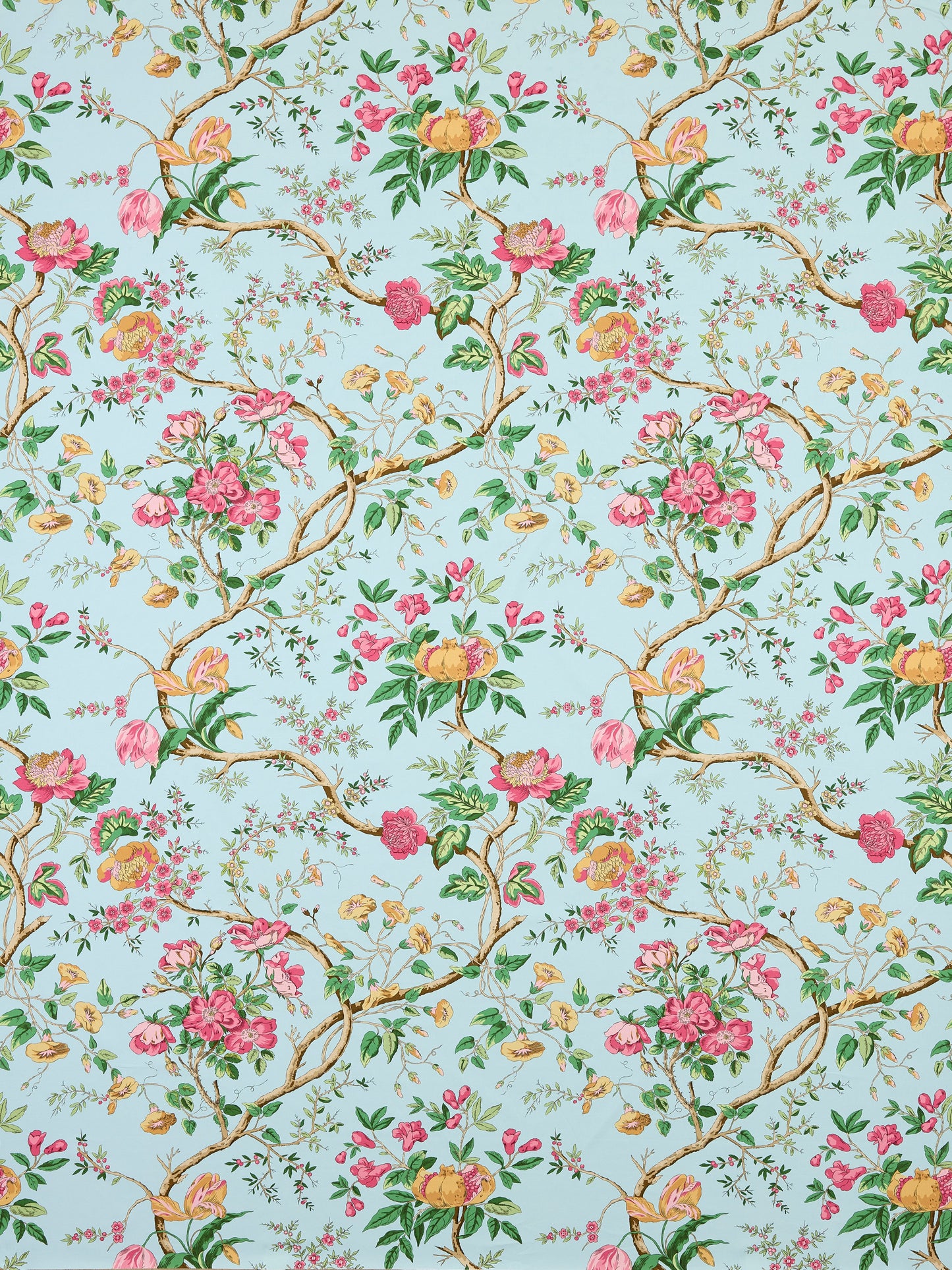 SCALAMANDRE PERSEPHONE PRINT FABRIC SPRING SKY - SC 000316651 NEW SKU # SC166510003