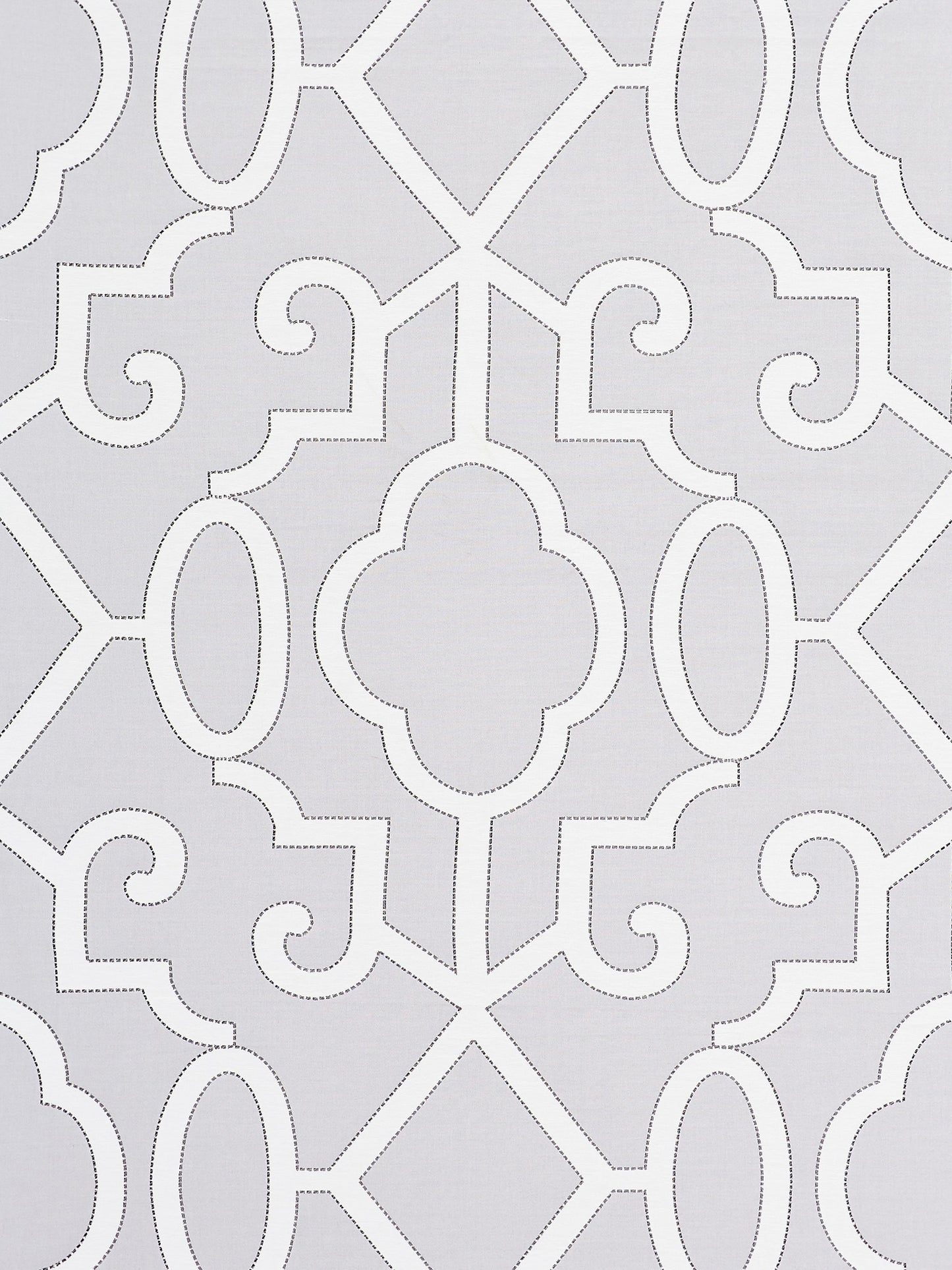 SCALAMANDRE MING FRETWORK FABRIC PEARL GREY - SC 000327012 NEW SKU # SC270120003