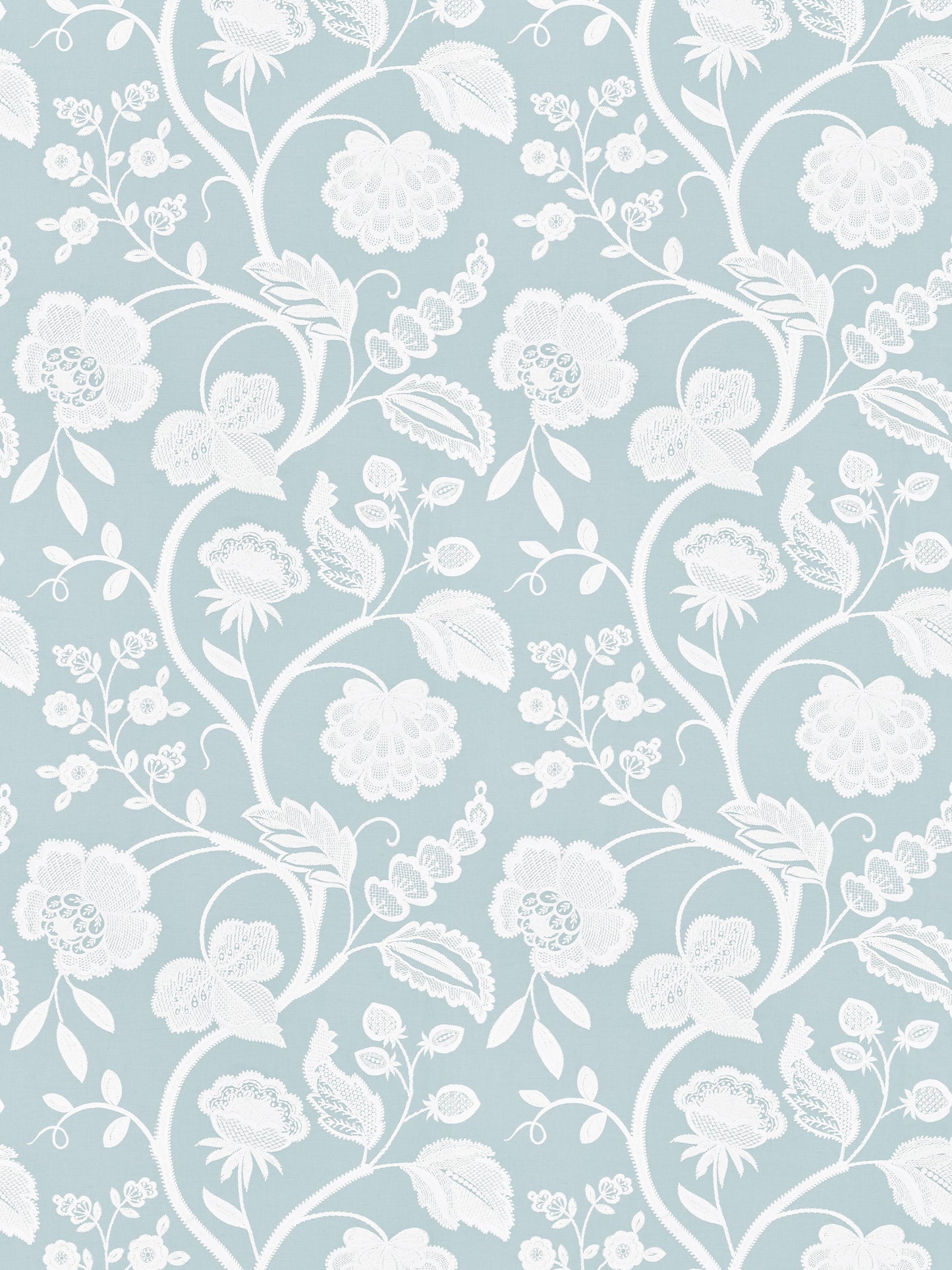SCALAMANDRE KENSINGTON EMBROIDERY FABRIC SKY - SC 000327151 NEW SKU # SC271510003