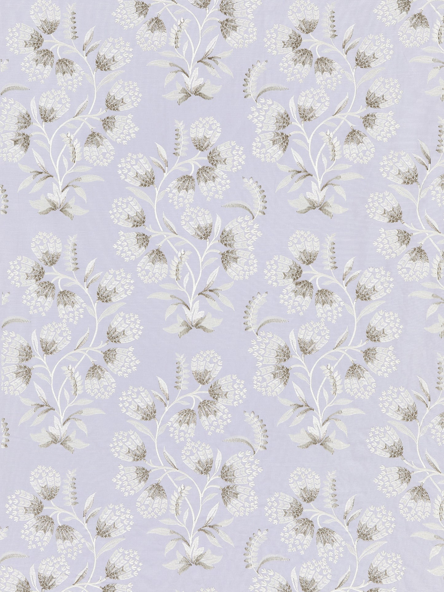 SCALAMANDRE HANA EMBROIDERY FABRIC LILAC - SC 000327233 NEW SKU # SC272330003