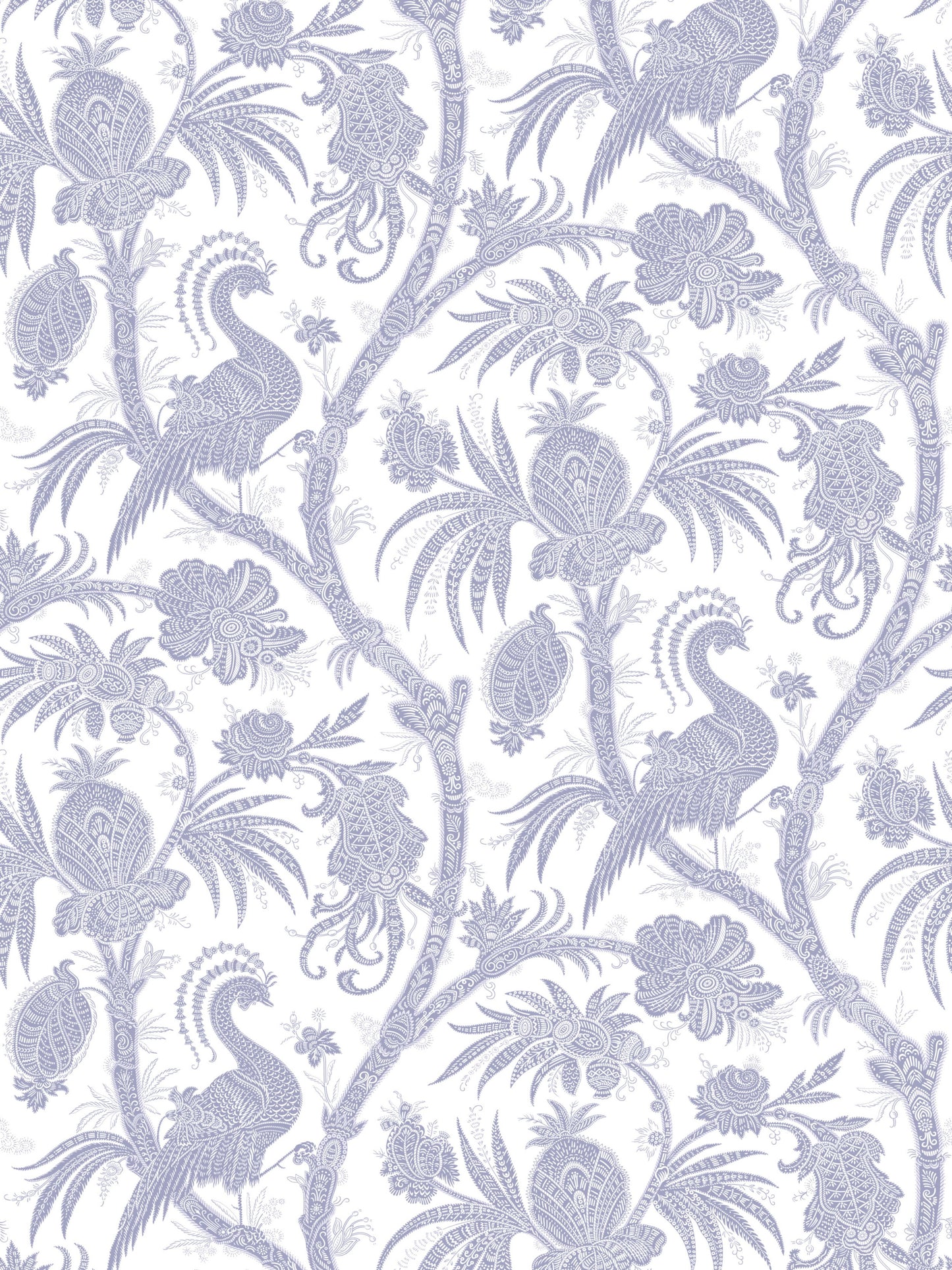 SCALAMANDRE PRINTED WALLCOVERINGS BIRD , ANIMAL,TROPICAL PRINTED WALLCOVERINGS LAVENDER - SCWP88355D0003