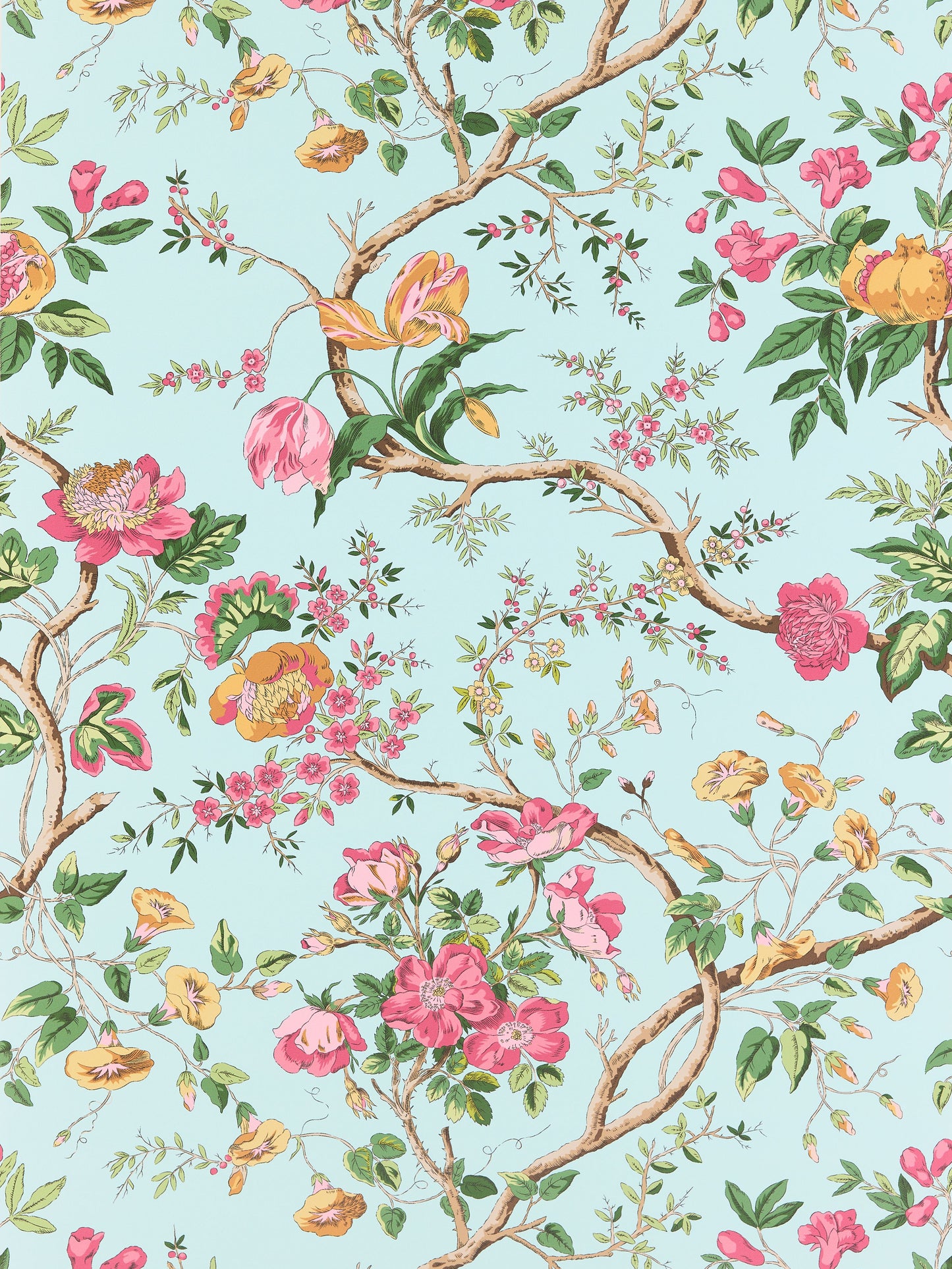 SCALAMANDRE PERSEPHONE WALLCOVERING FLORAL SPRING SKY - SC 0003WP88563 NEW SKU # SCWP885630003