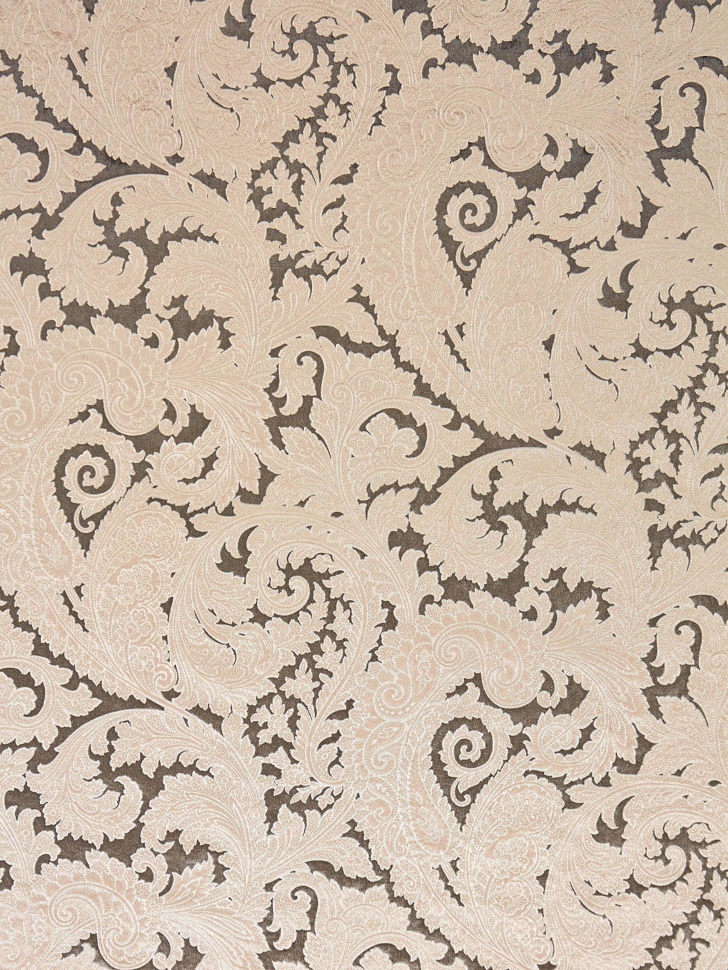 SCALAMANDRE PALERMO VELVET PAISLEY FABRIC PEWTER - SC 000416565 NEW SKU # SC165650004
