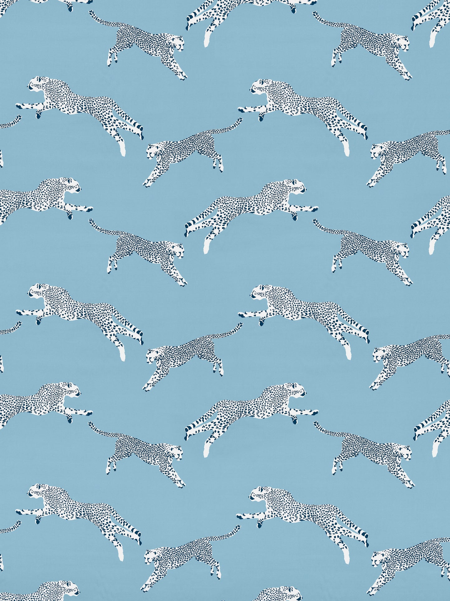 SCALAMANDRE LEAPING CHEETAH COTTON PRINT FABRIC CLOUD NINE - SC 000416634 NEW SKU # SC166340004