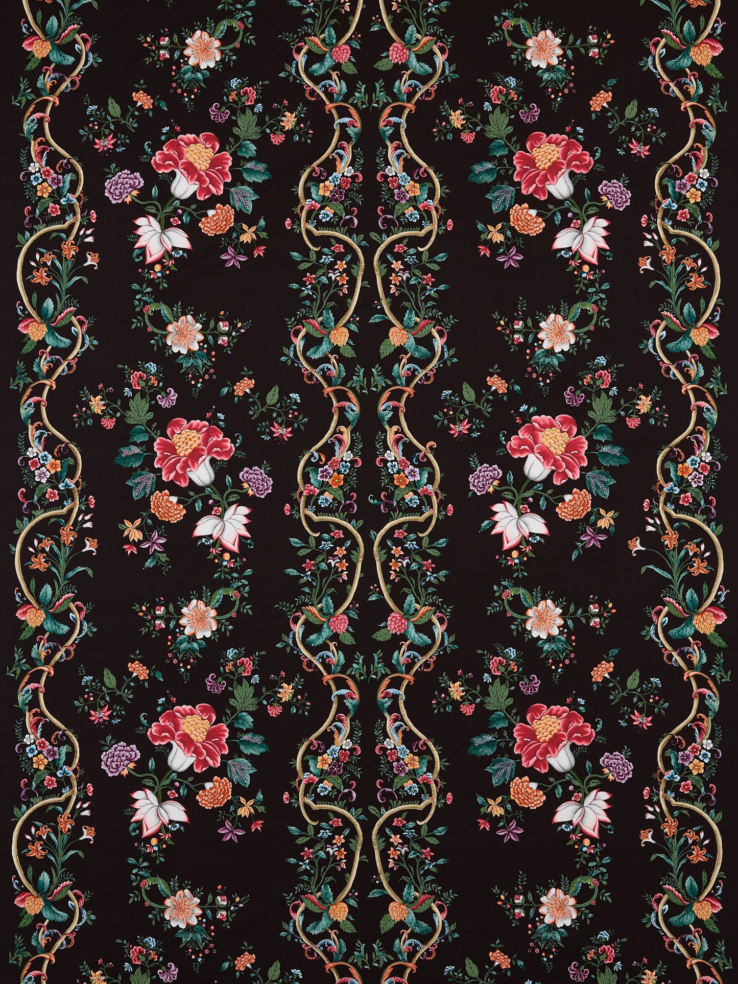 SCALAMANDRE CAMELLIA TRELLIS FABRIC ONYX RUBY - SC 000416648 NEW SKU # SC166480004