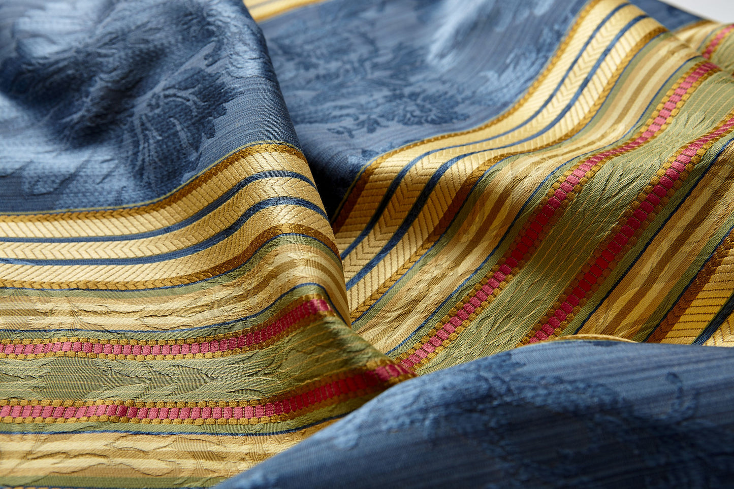 SCALAMANDRE SANTA MARGARITA FABRIC MULTI ON COBALT - SC 000426166 NEW SKU # SC261660004