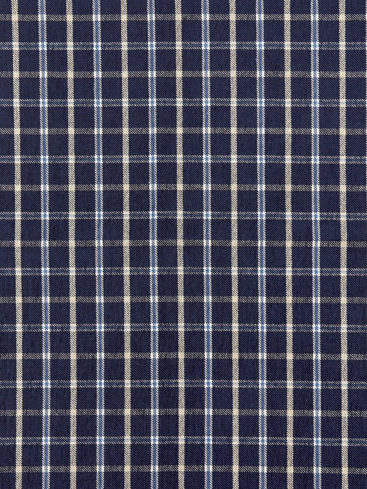 SCALAMANDRE BRISTOL PLAID FABRIC NAVY - SC 000427121 NEW SKU # SC271210004