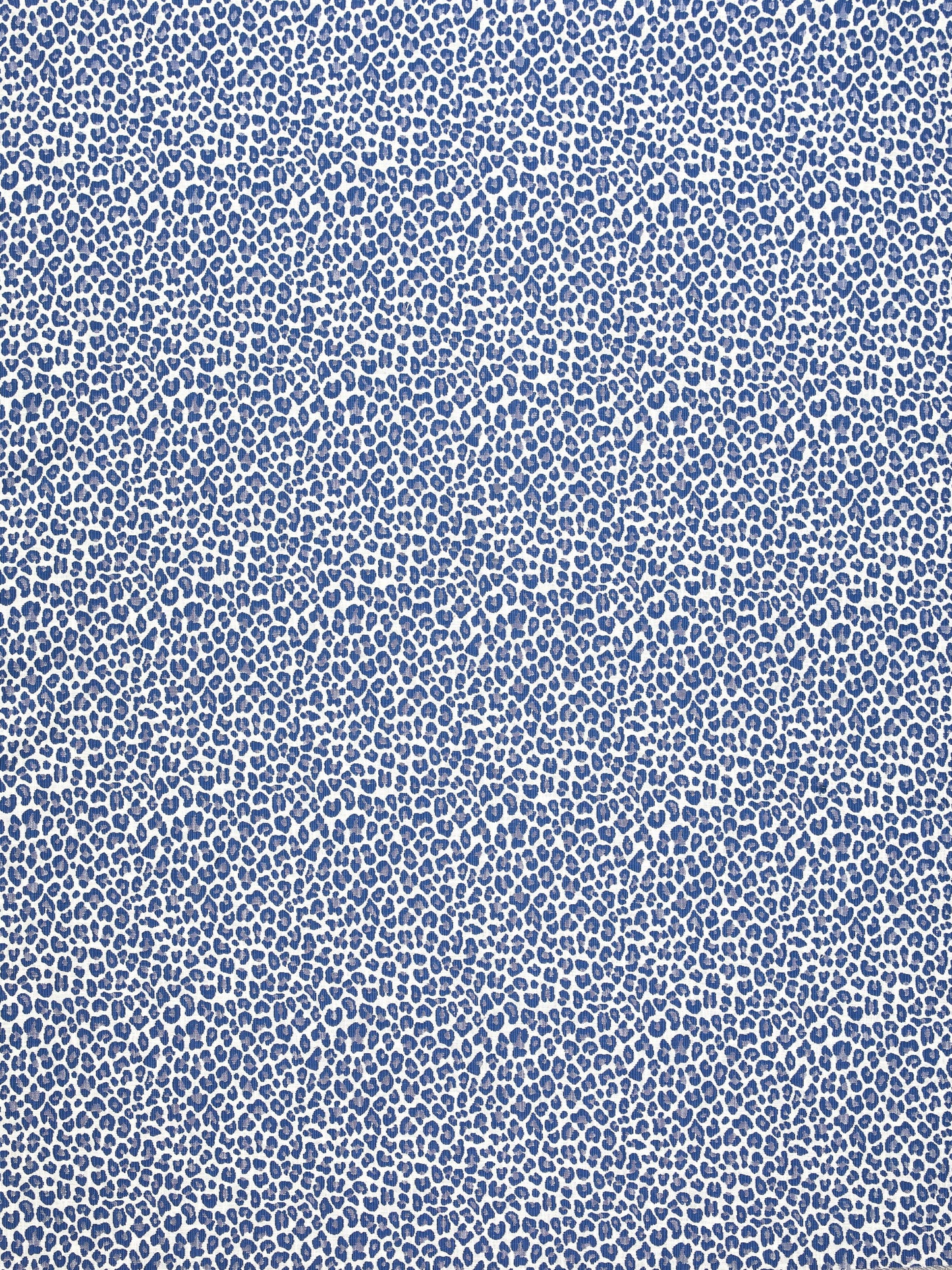 Navy blue leopard print pattern on a light background with irregular rounded spots.