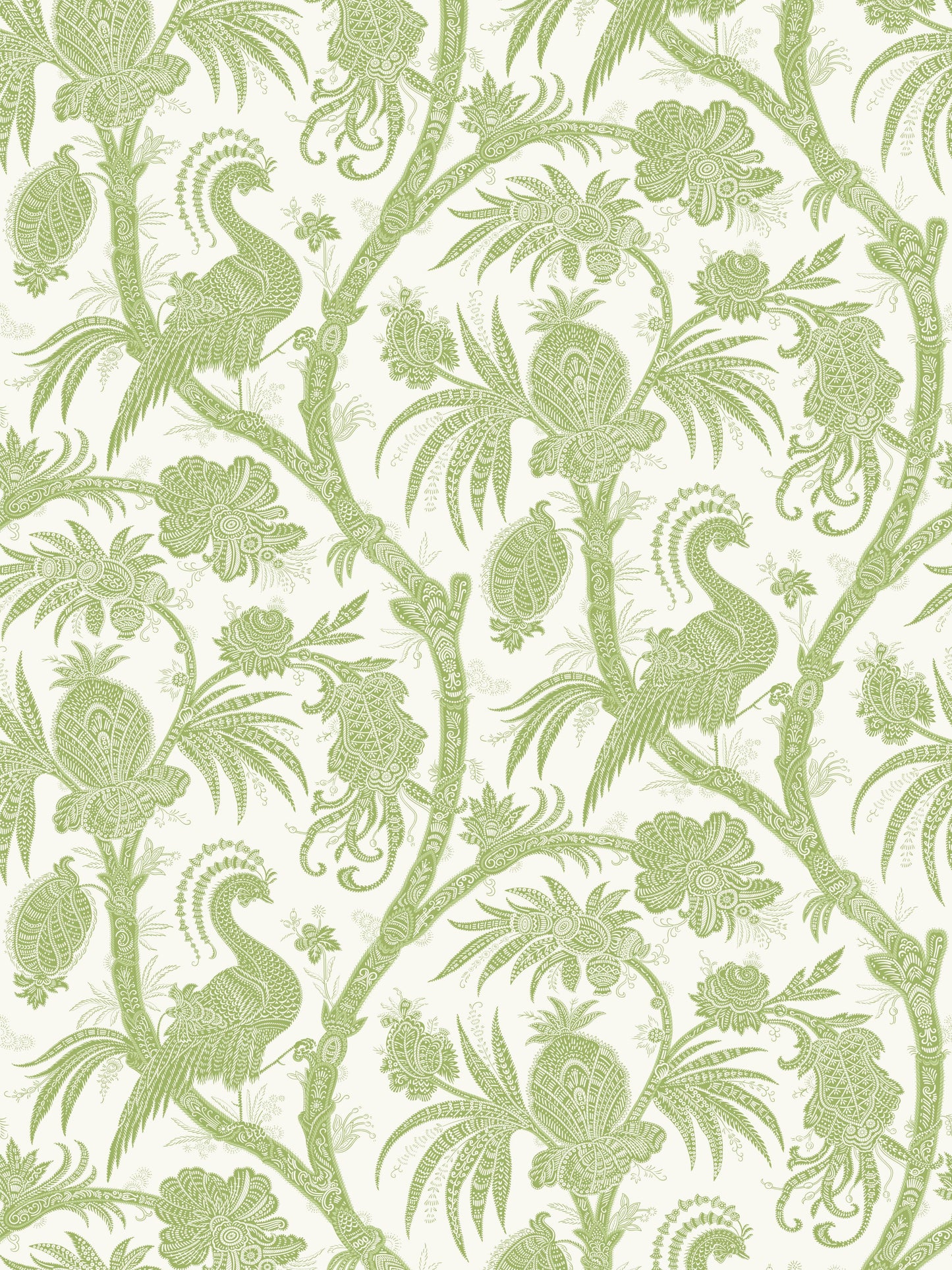 SCALAMANDRE BALINESE PEACOCK BIRD , ANIMAL
BOTANICAL , FOLIAGE PEAR - SC 0004WP88355 NEW SKU # SCWP883550004