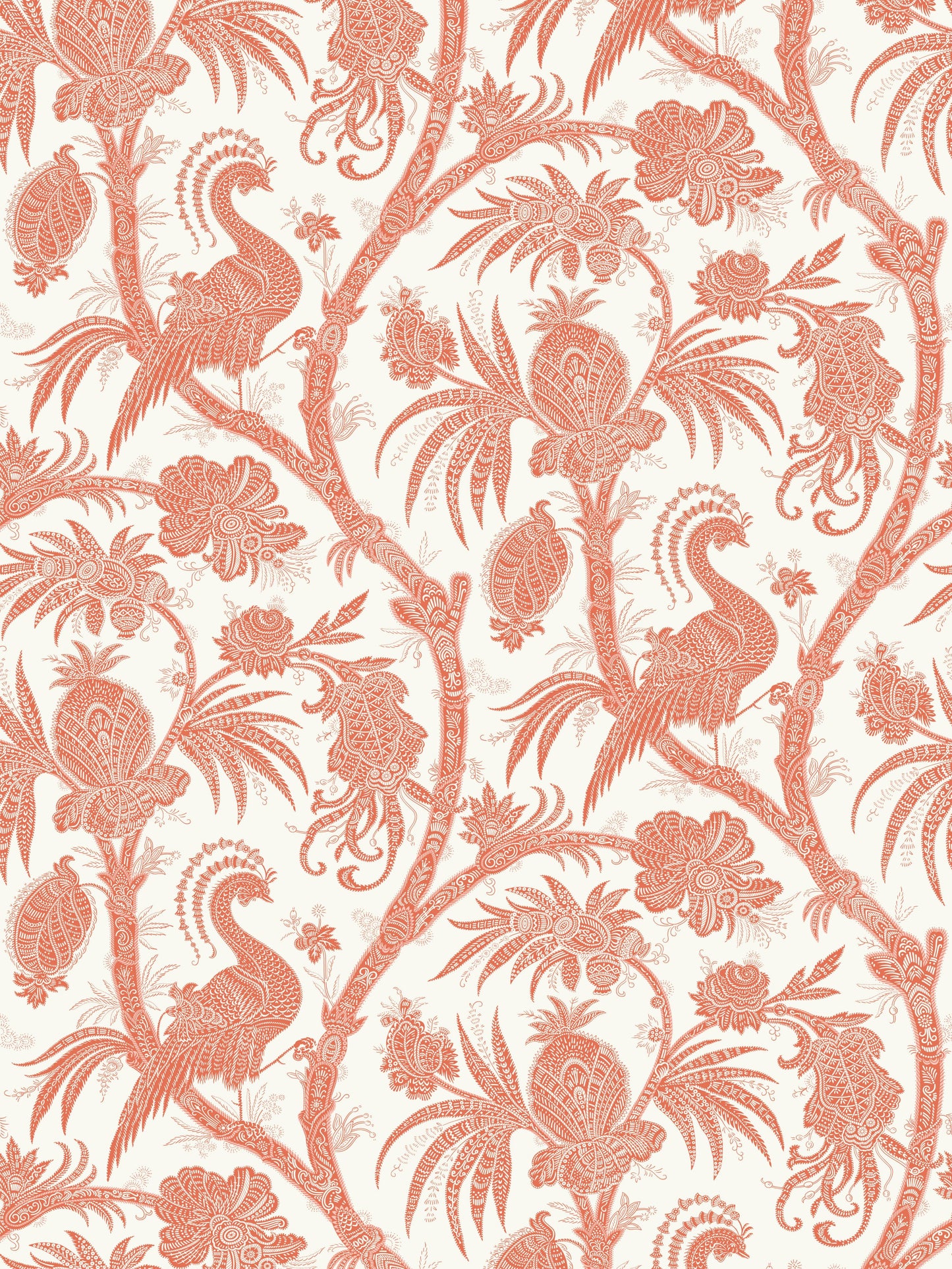 SCALAMANDRE BALINESE PEACOCK BIRD , ANIMAL
BOTANICAL , FOLIAGE MANDARIN - SC 0005WP88355 NEW SKU # SCWP883550005