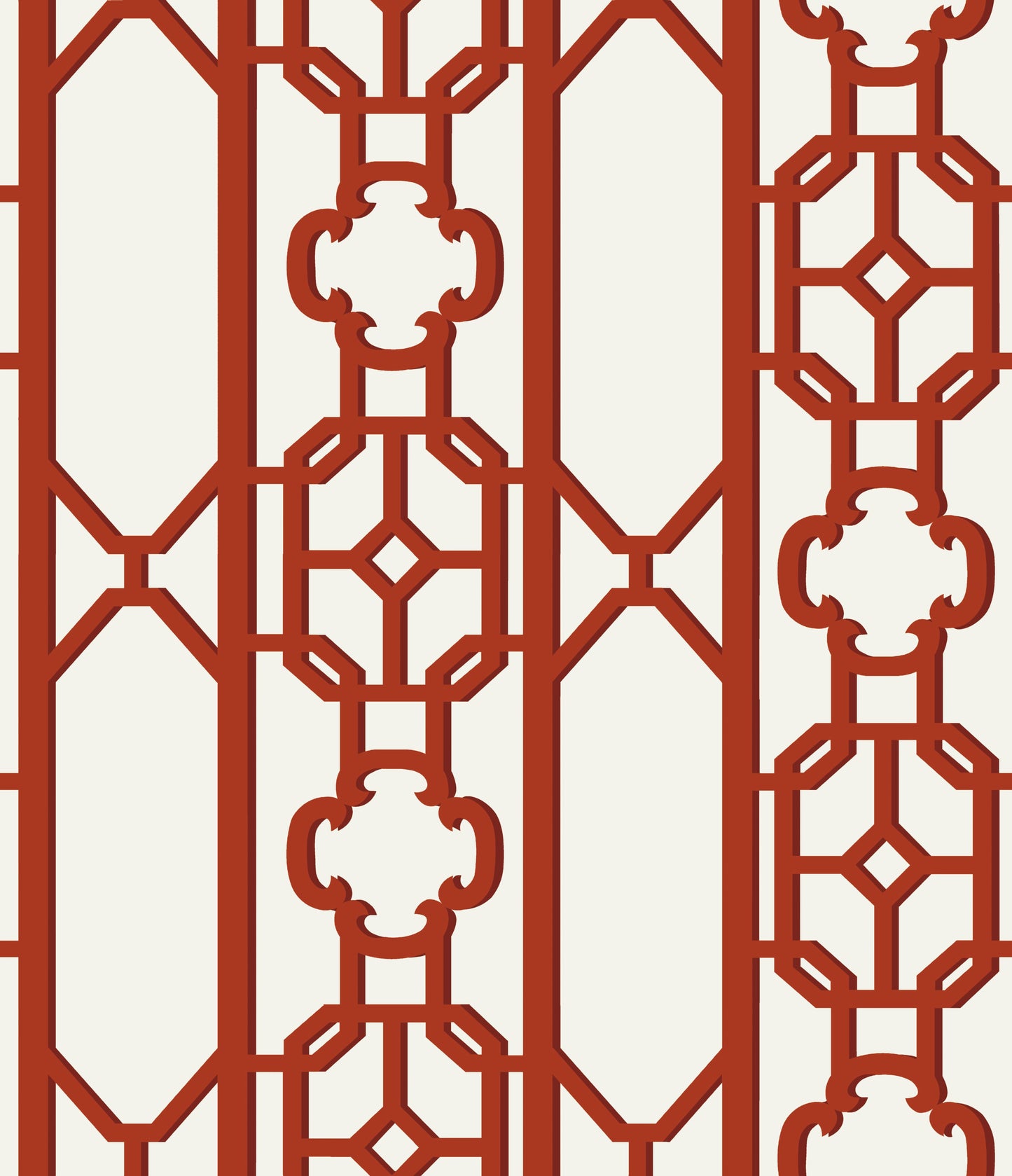 SCALAMANDRE JOANNA FRET FRETWORK , LATTICE LACQUER RED - SC 0006WP88582D NEW SKU # SCWP88582D0006