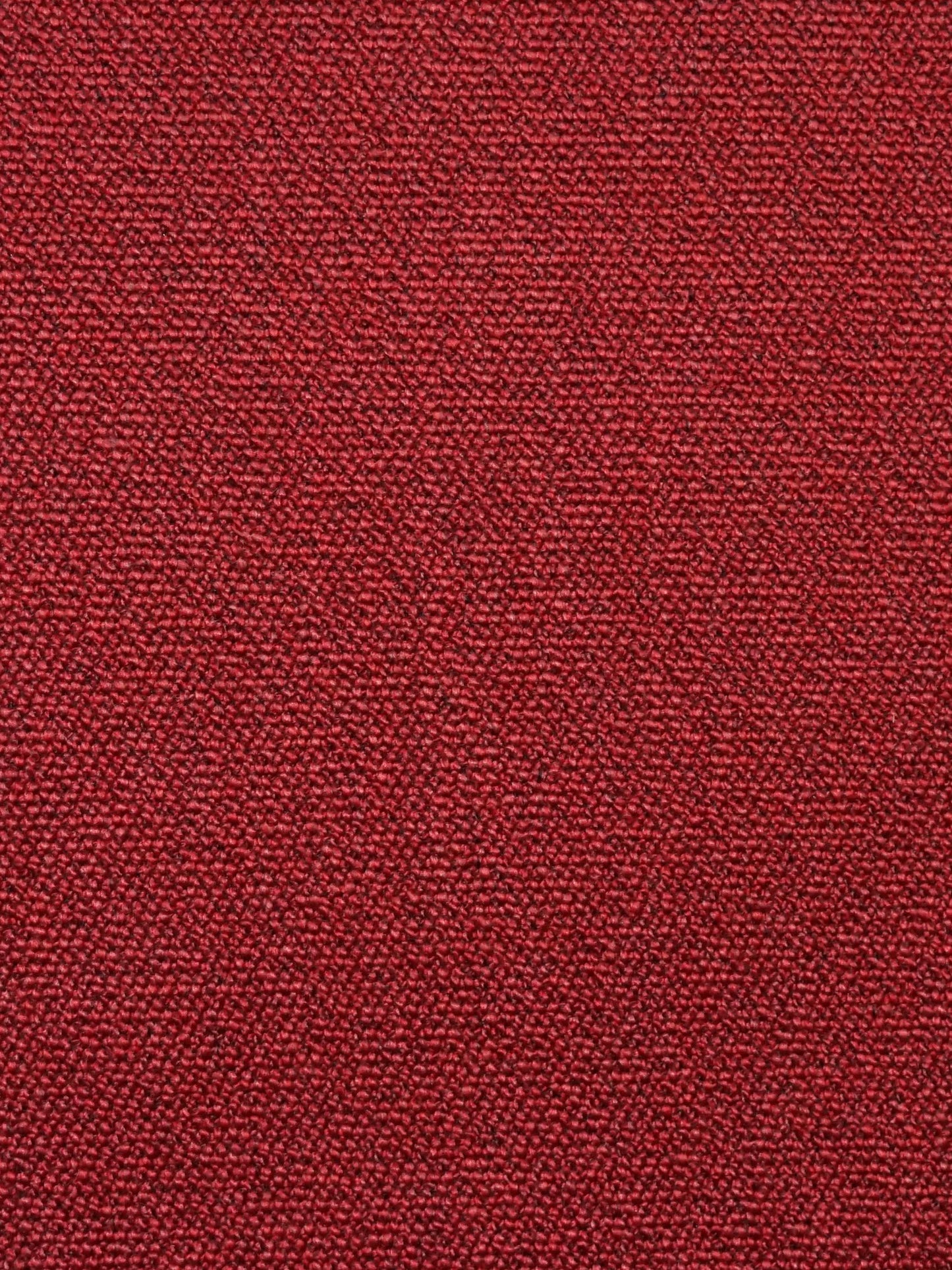 Deep red textured woven fabric with a small looped surface, ideal for upholstery or apparel.