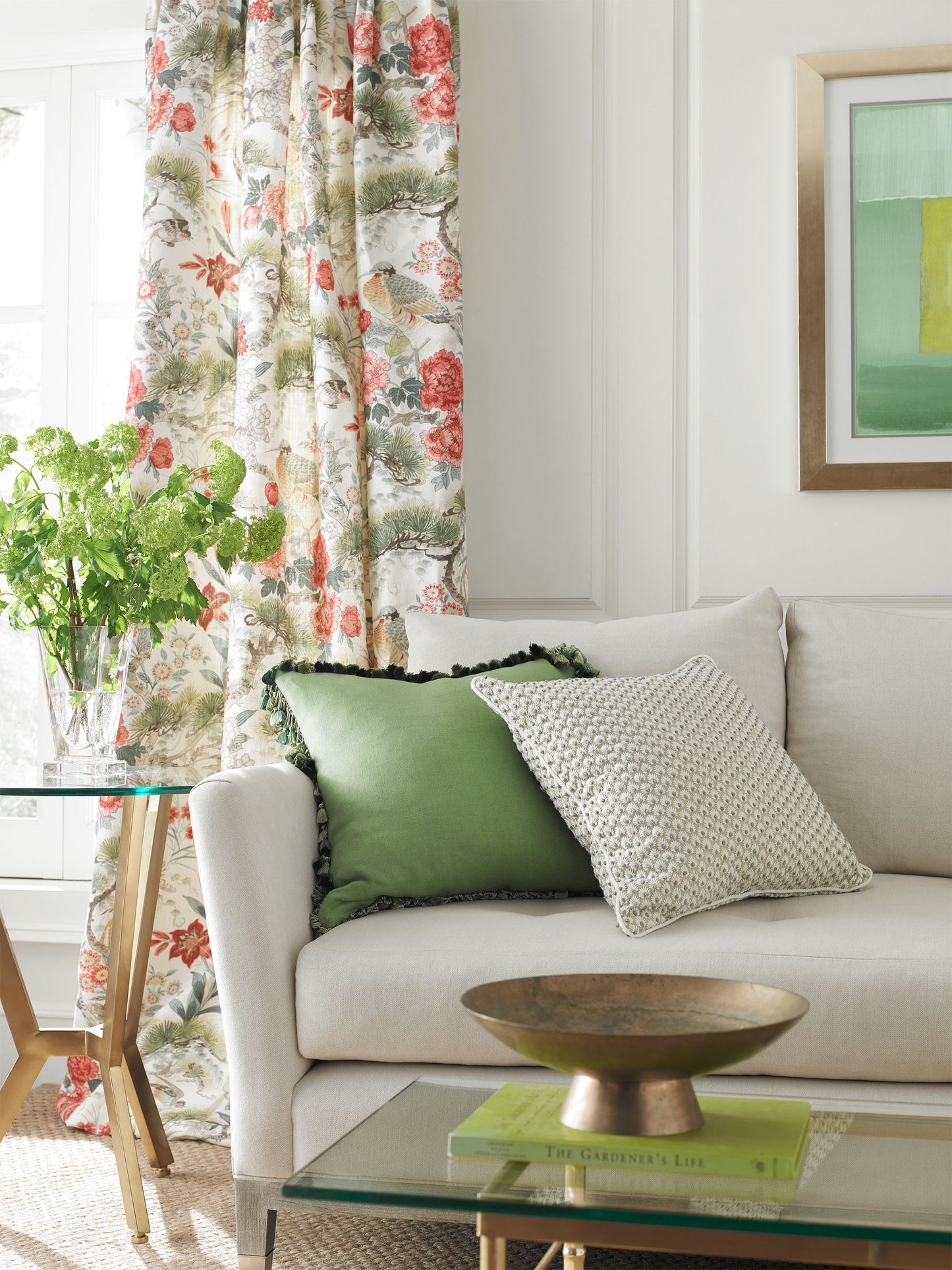 SCALAMANDRE SHENYANG LINEN PRINT FABRIC BLOOM - SC 000316601 NEW SKU # SC166010003