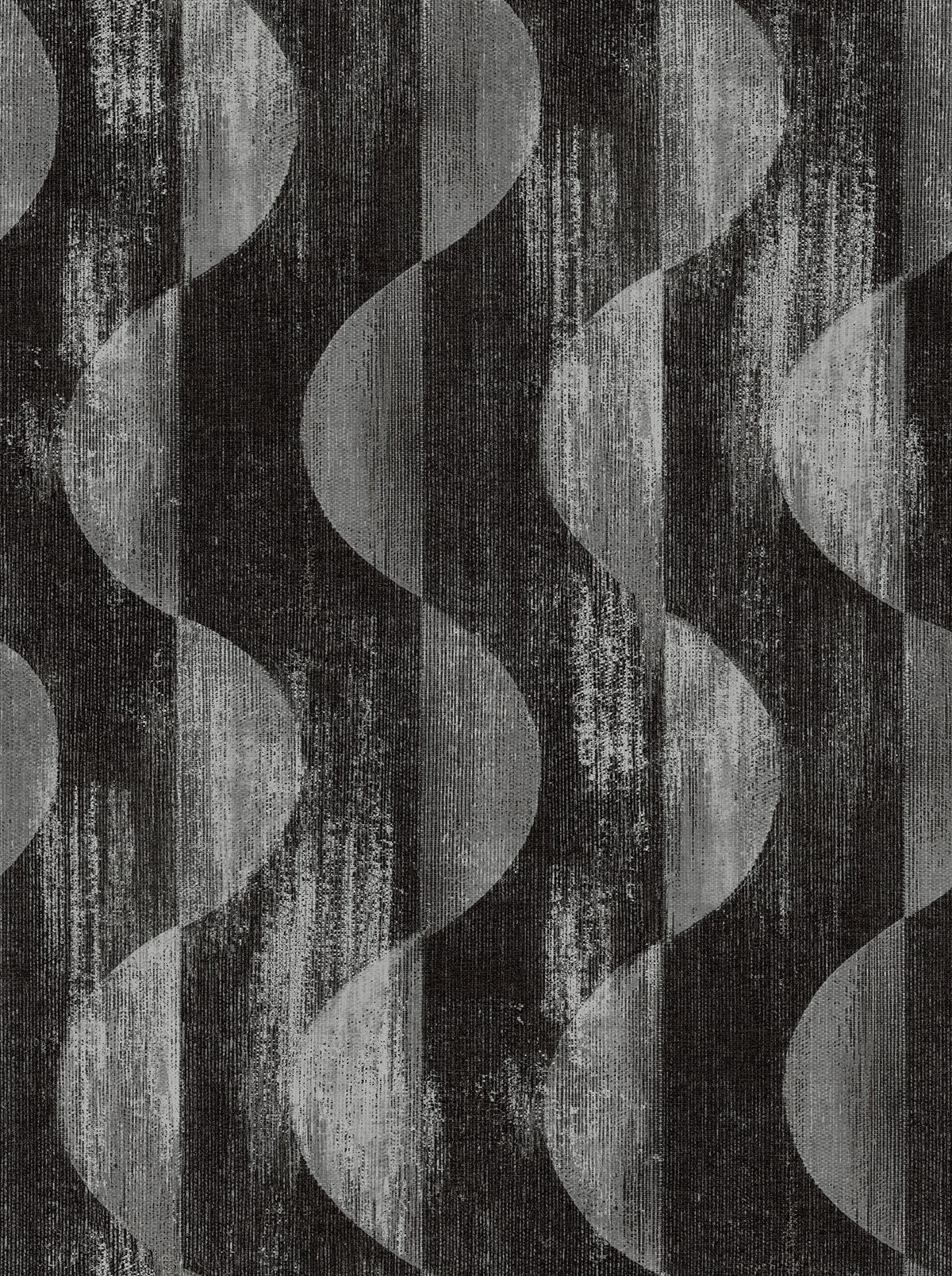 Stacy Garcia Home Stacy Garcia Peel and Stick Half Circles Geometric Contemporary Black Satin - SG12700