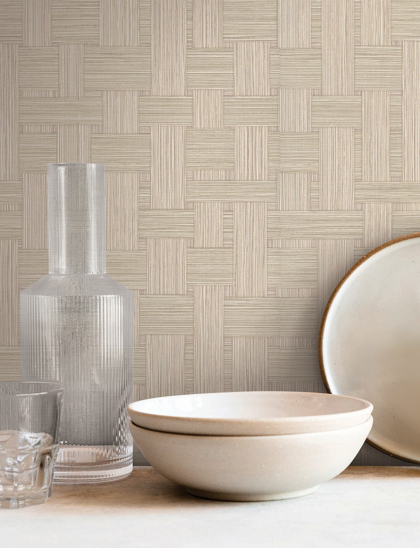 York Wallcoverings York Wallcoverings Basketry Wheat Wallpaper Weaves Modern Wheat Wallpaper - SI25721