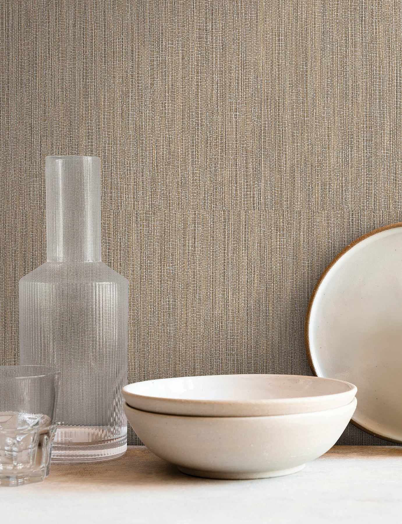 York Wallcoverings York Wallcoverings Washed Ramie Oyster Wallpaper Faux Grasscloth Lodge Oyster Wallpaper - SI25851