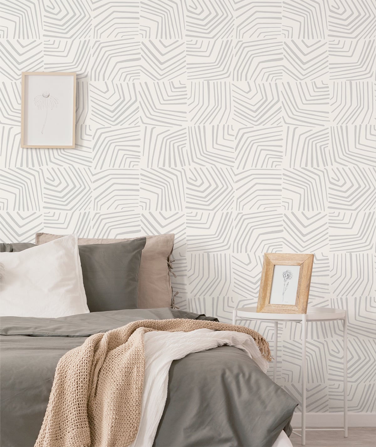 Seabrook Designs The Simple Life Linework Maze Geometric Contemporary Grey Matte - SL80208