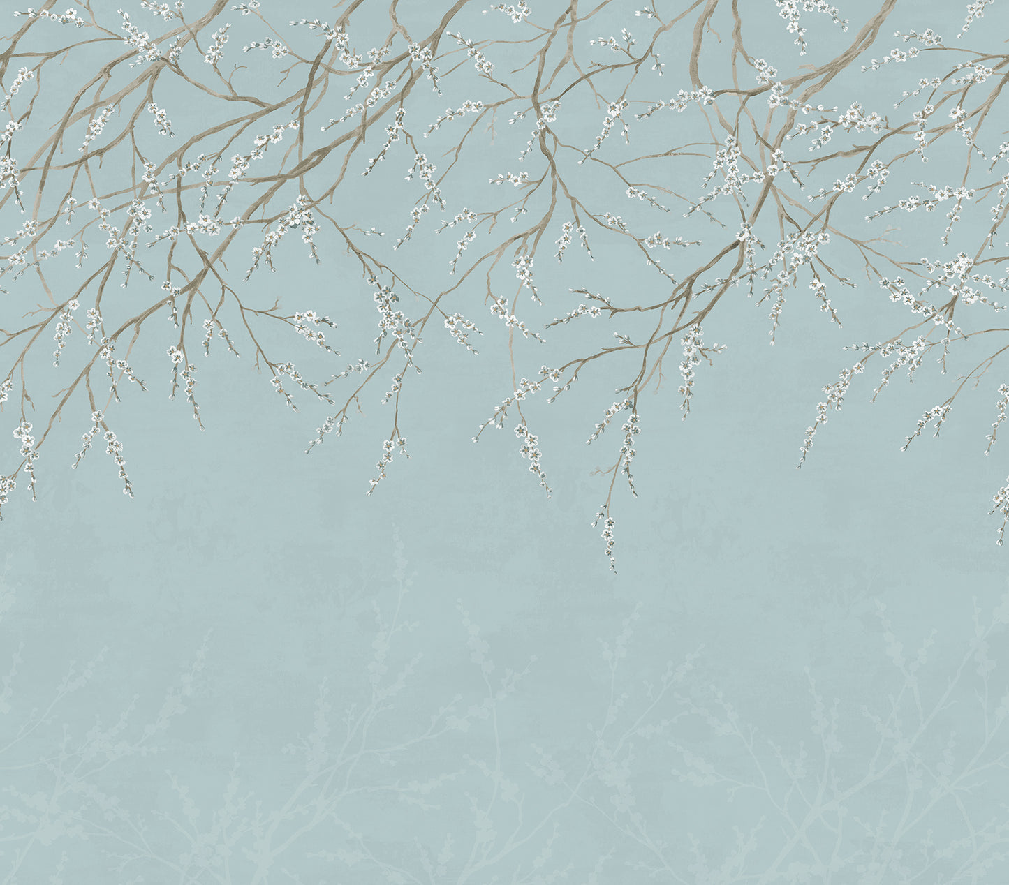 York Wallcoverings WallPops Hanami Blue Self Adhesive Mural Graphics Transitional Blue Current Peel & Stick - SLM6464