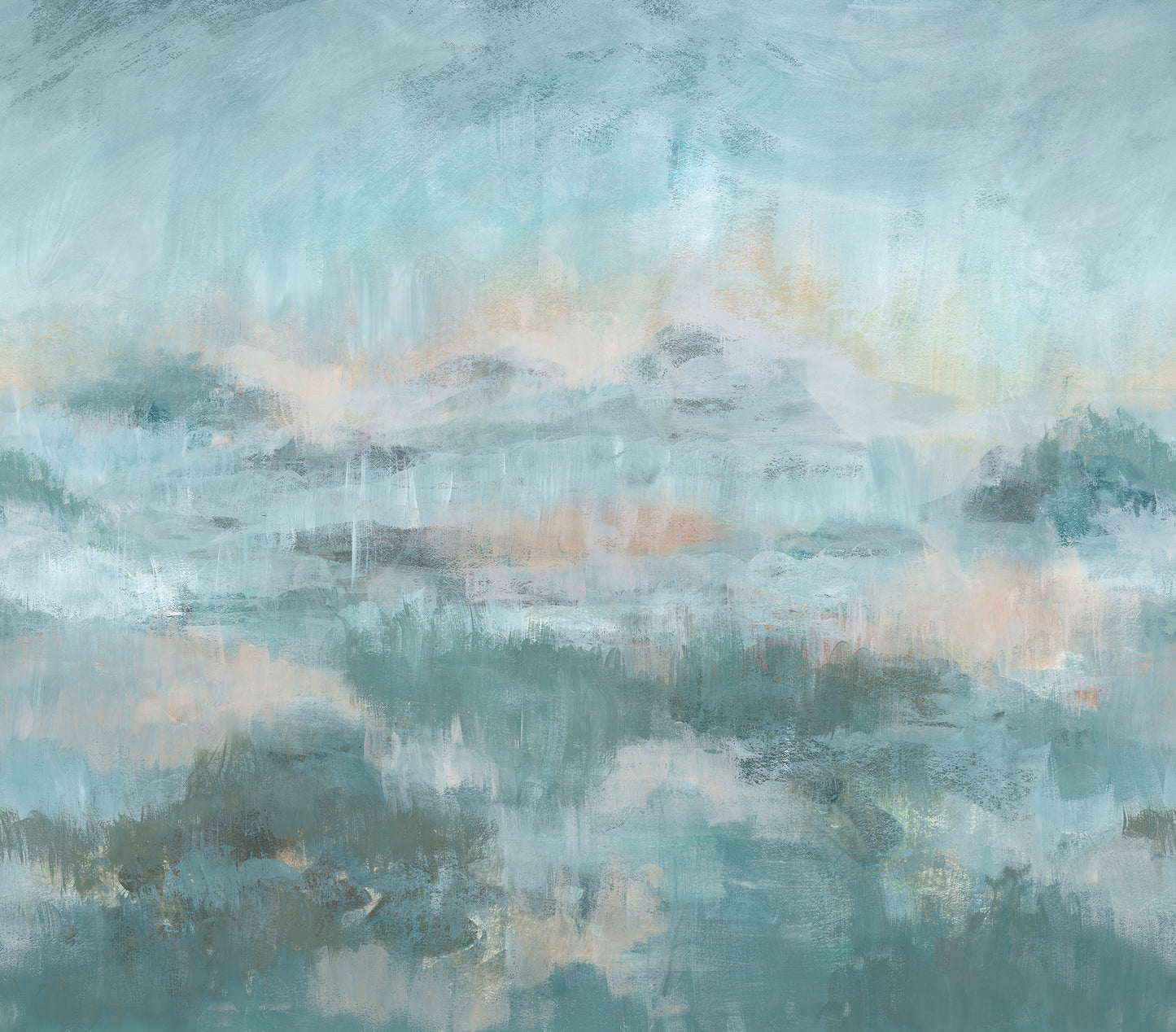 York Wallcoverings WallPops Mirage Blue Self Adhesive Mural Nature Transitional Blue Current Peel & Stick - SLM6465